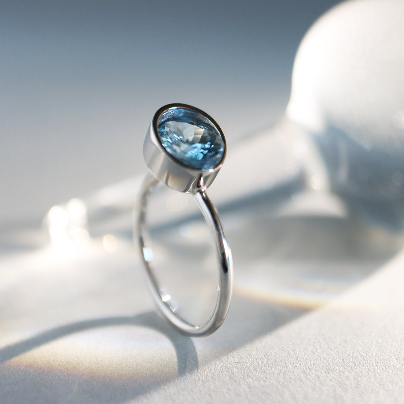 Protrude (Pt) / Ring <br> Aquamarine