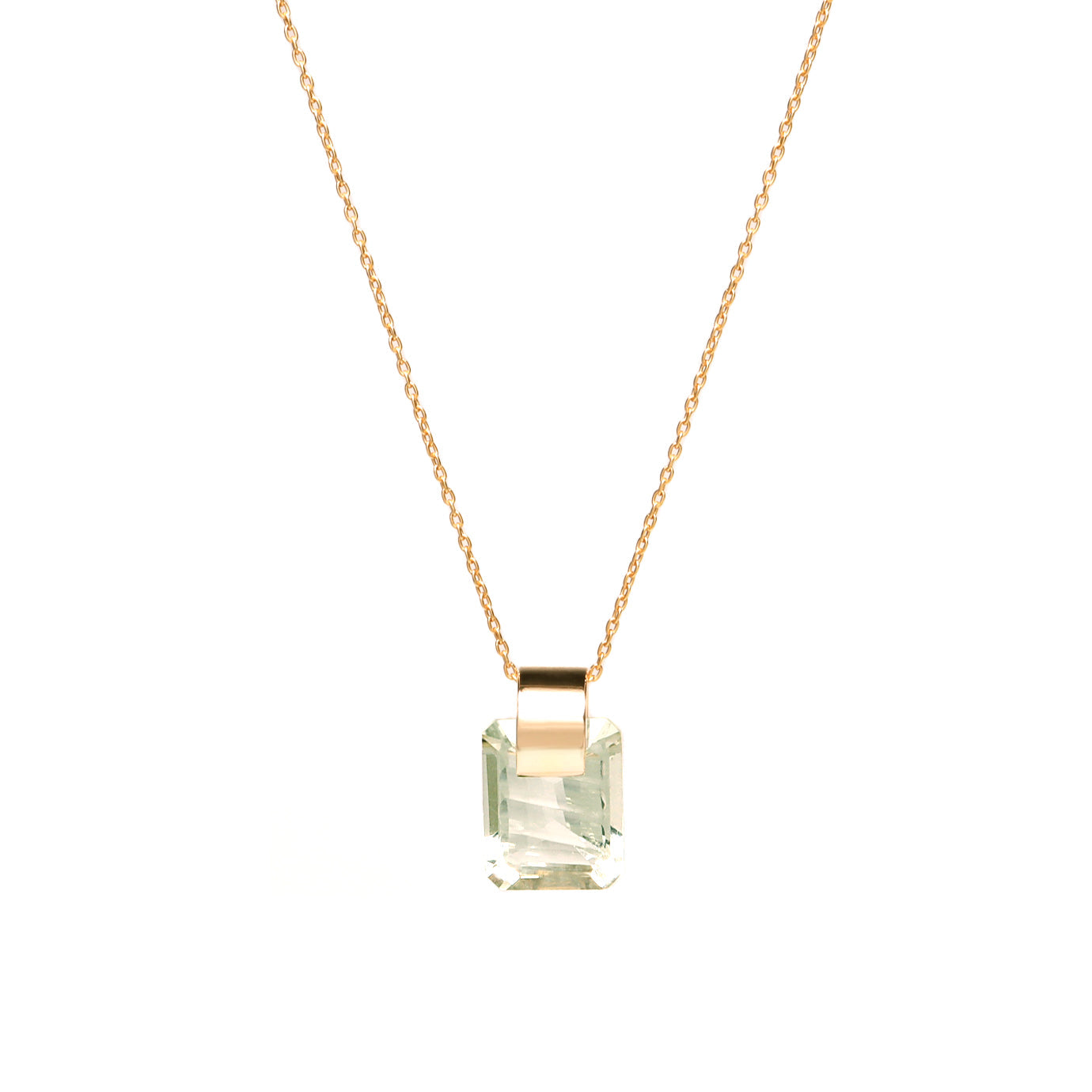 Ruffle / Necklace <br> Green amethyst
