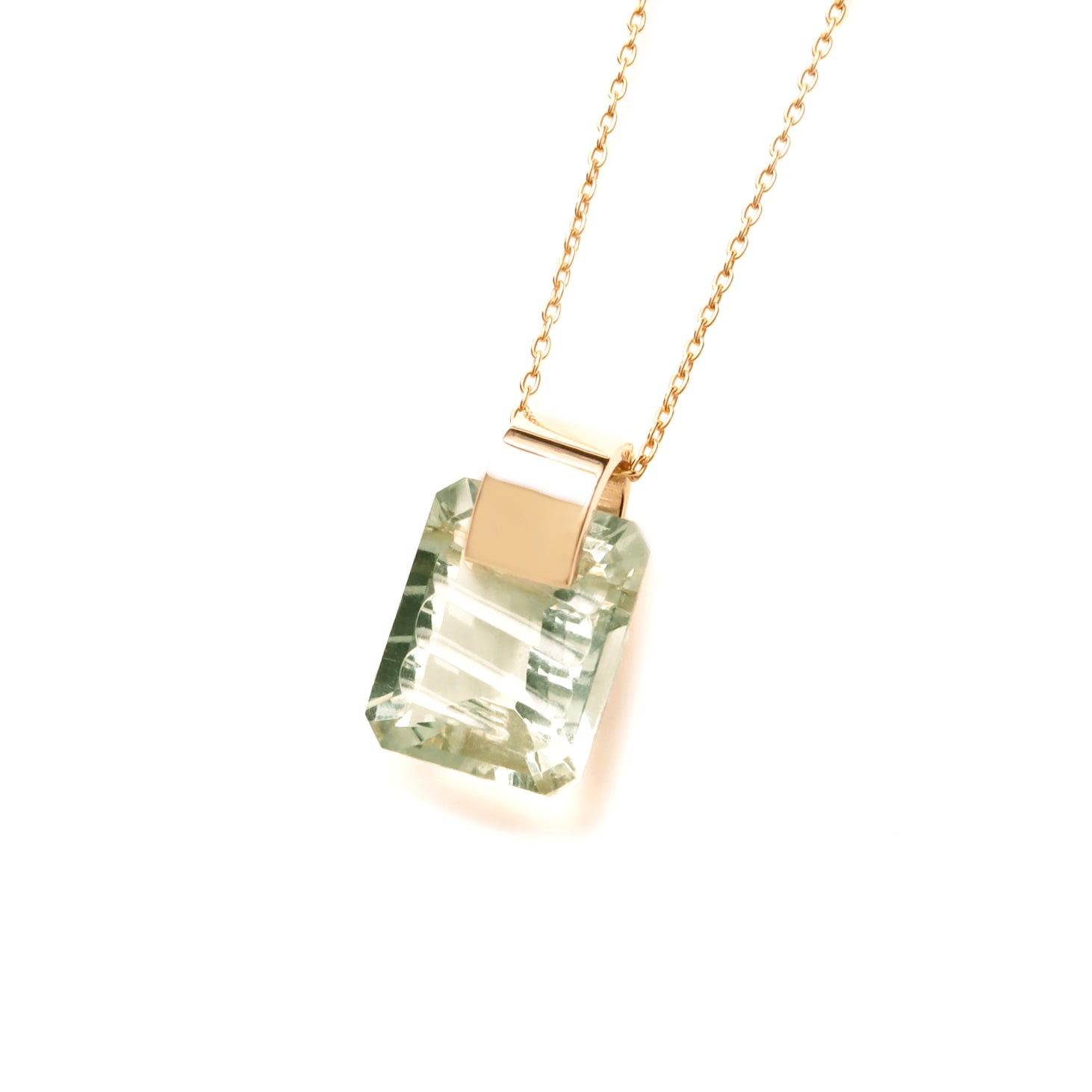 Ruffle / Necklace<br> Green amethyst