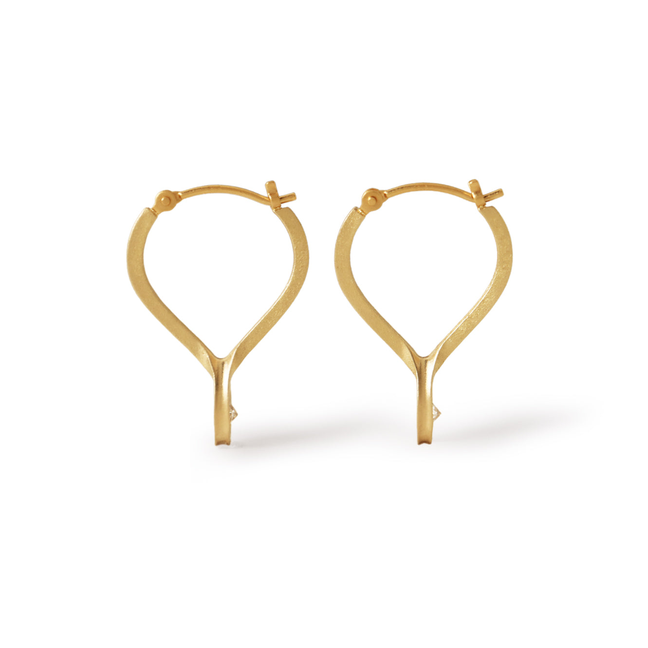Mobius Pierced Earrings <br> Gold