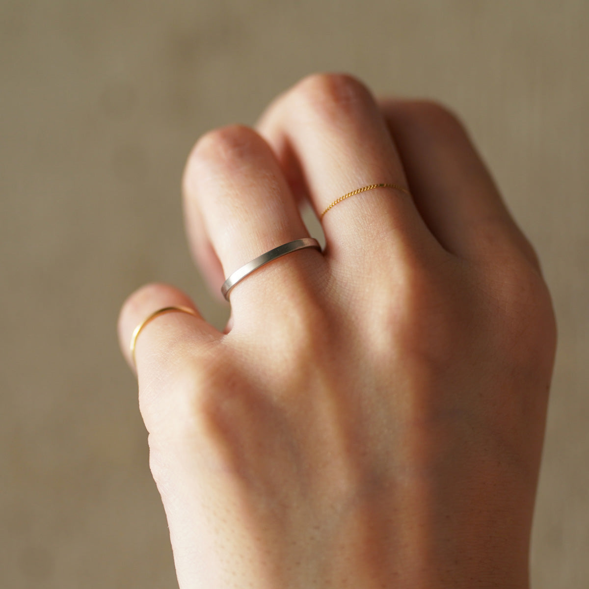 Rectangle Ring / 2.0 <br> Pt900 <br> matte