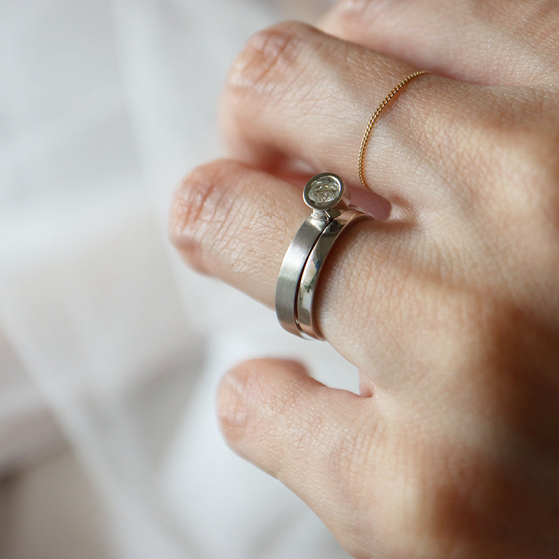 Rectangle Ring / 3.0 <br> Pt900 <br> glossy