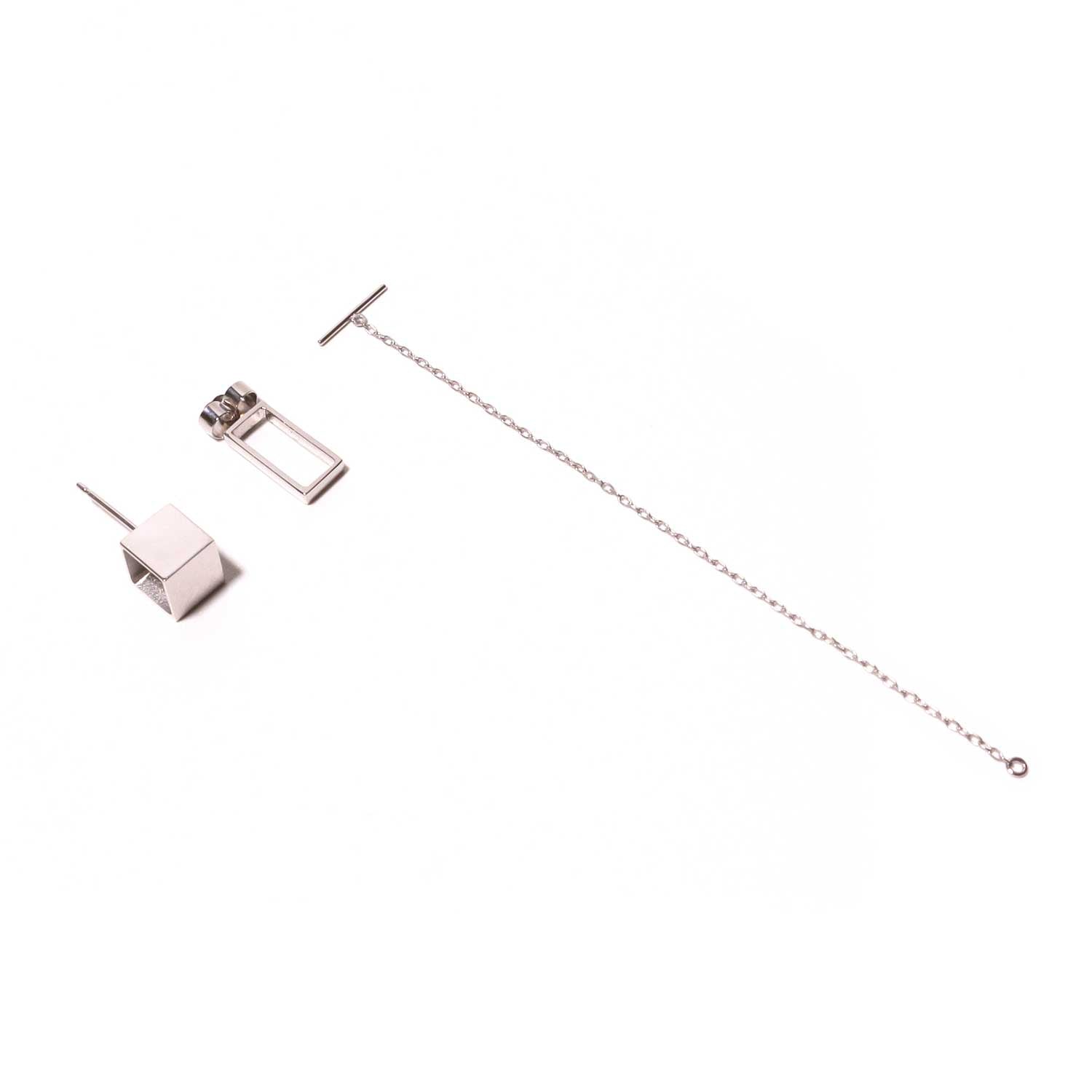 Cube chain / Pierced Earring