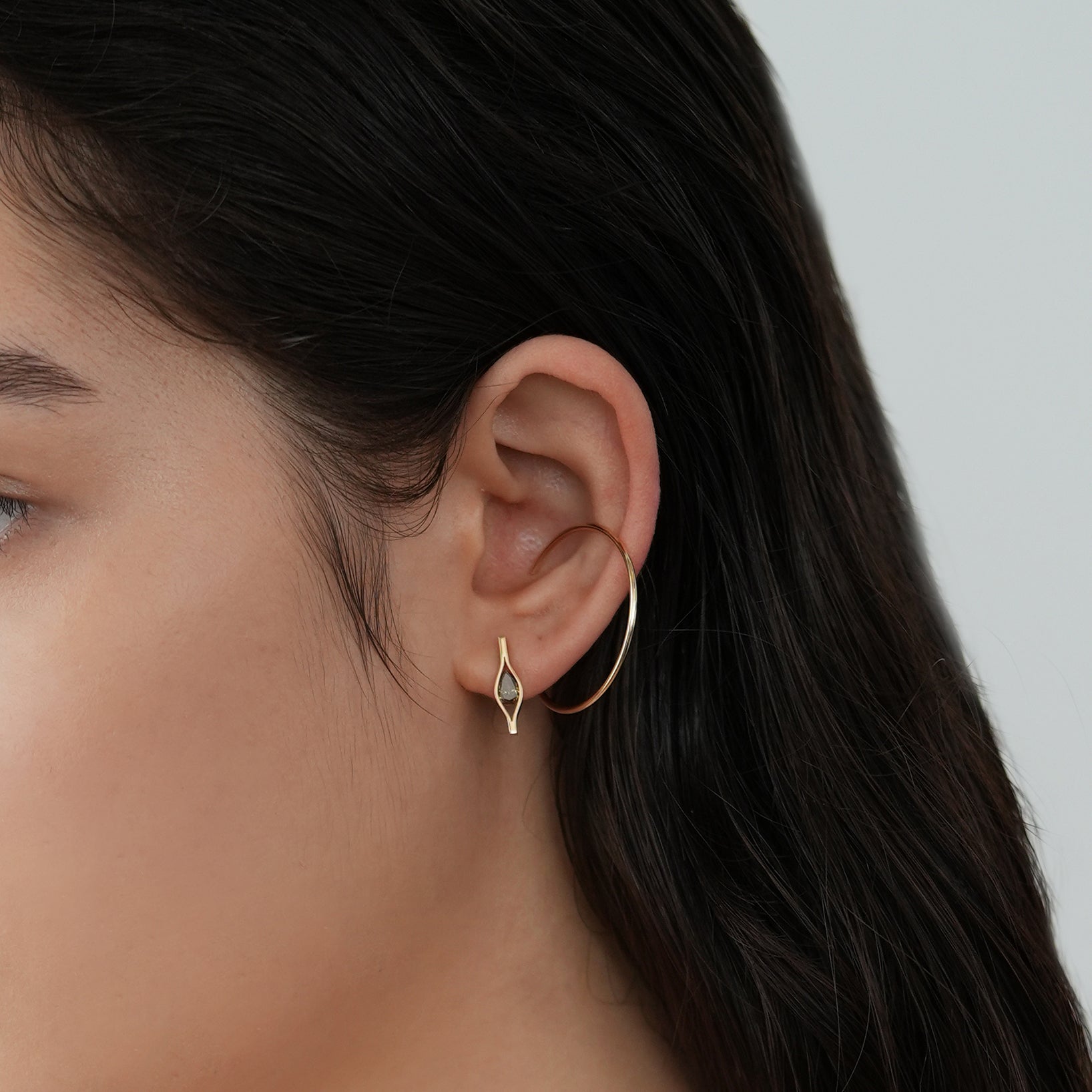 Honeycomb(K10) / Pierced Earrings <br> diamond