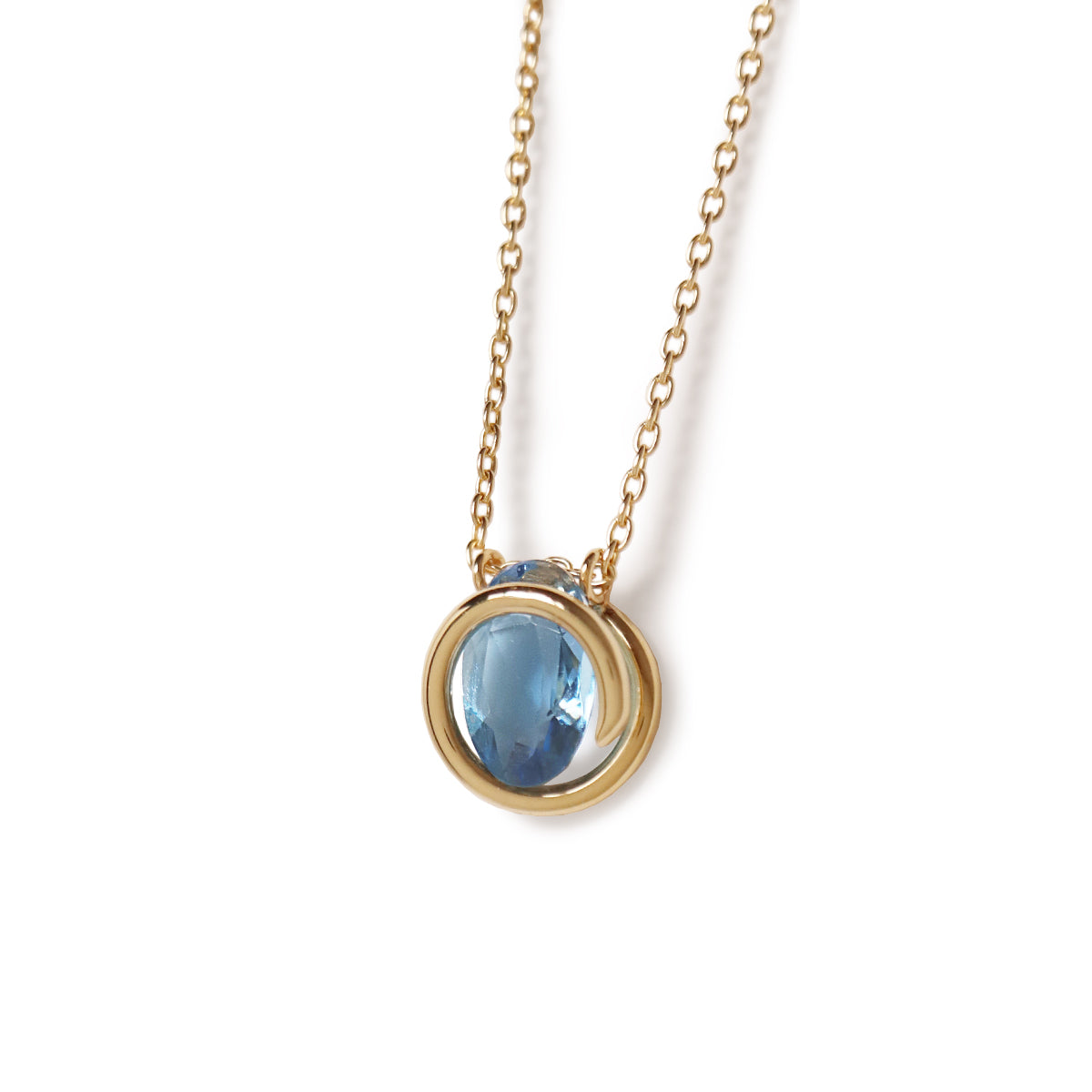 Circle (K18) / Necklace <br> Aquamarine