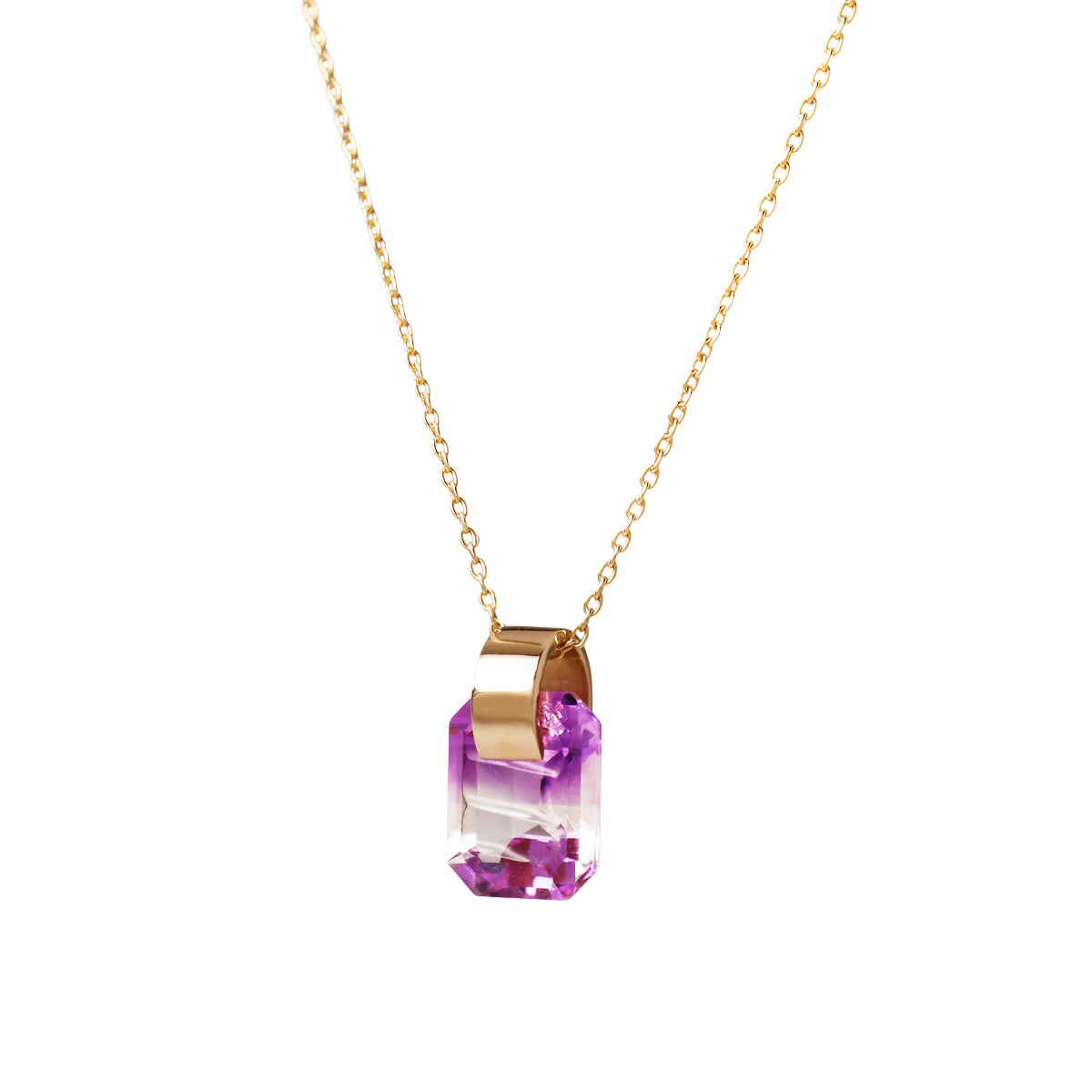 Ruffle / Necklace <br> Bicolor amethyst
