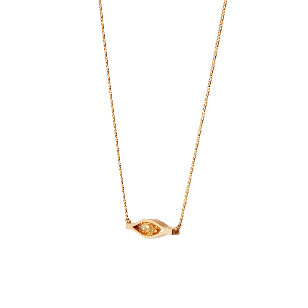 Honeycomb (K10) / Necklace <br> Yellow diamond