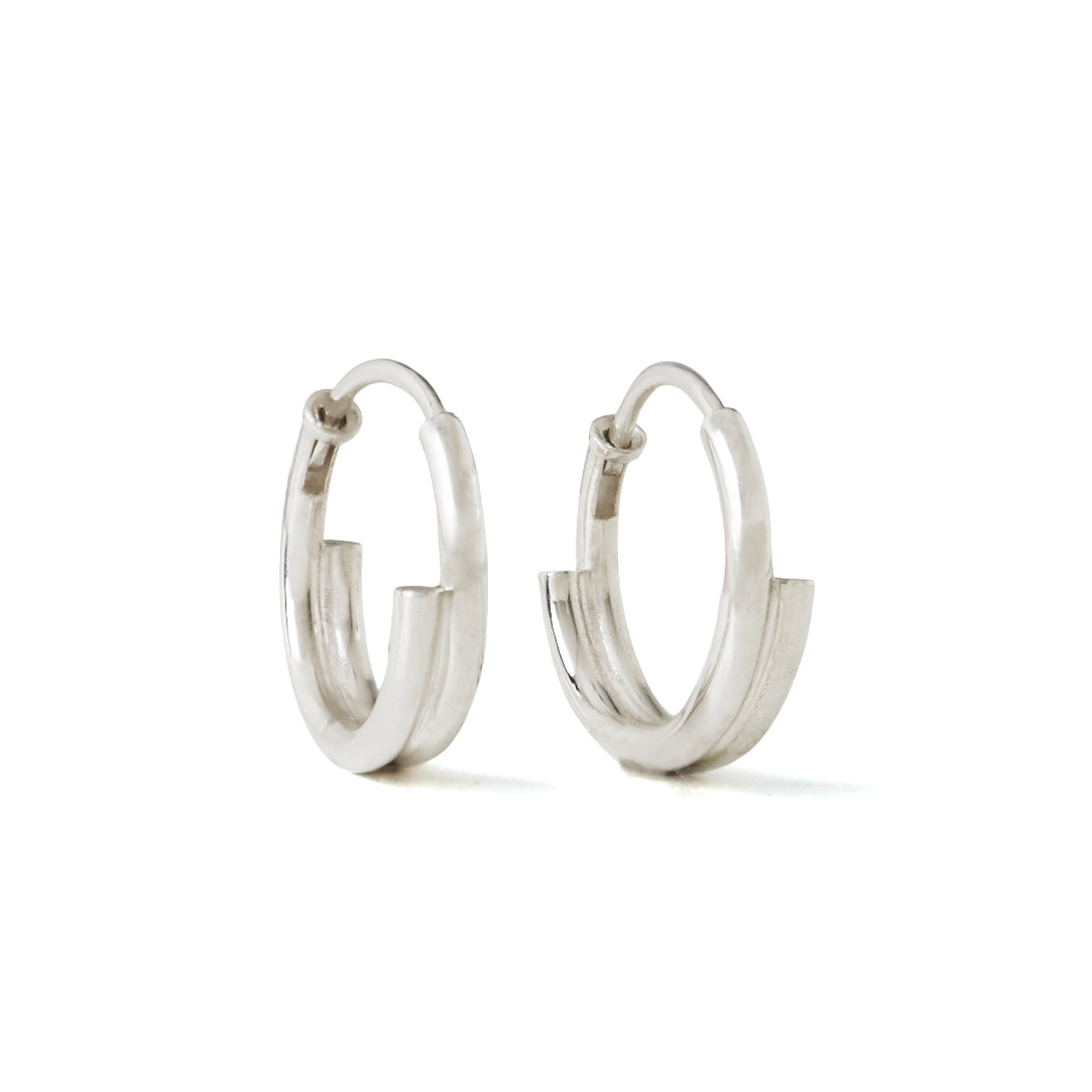 Prime / Hoop <br> Pierced Earrings <br> Silver