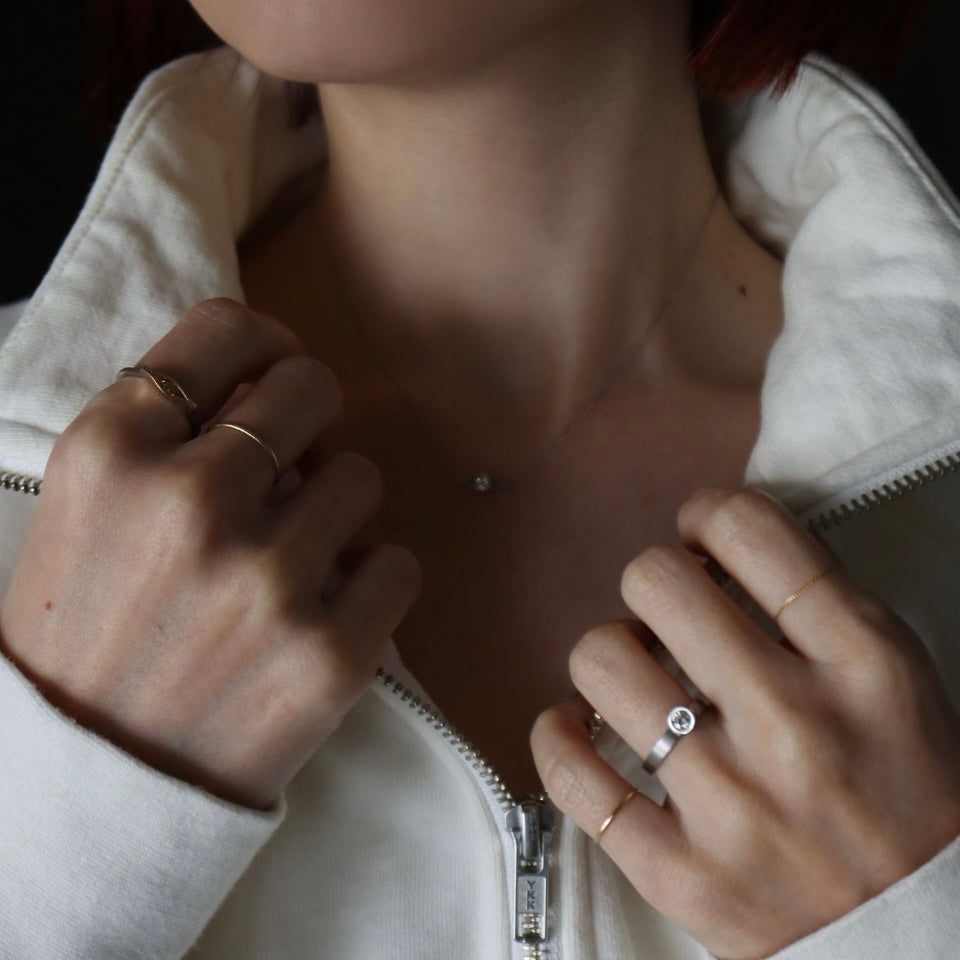 Protrude Ring (Pt) /<br> Diamond