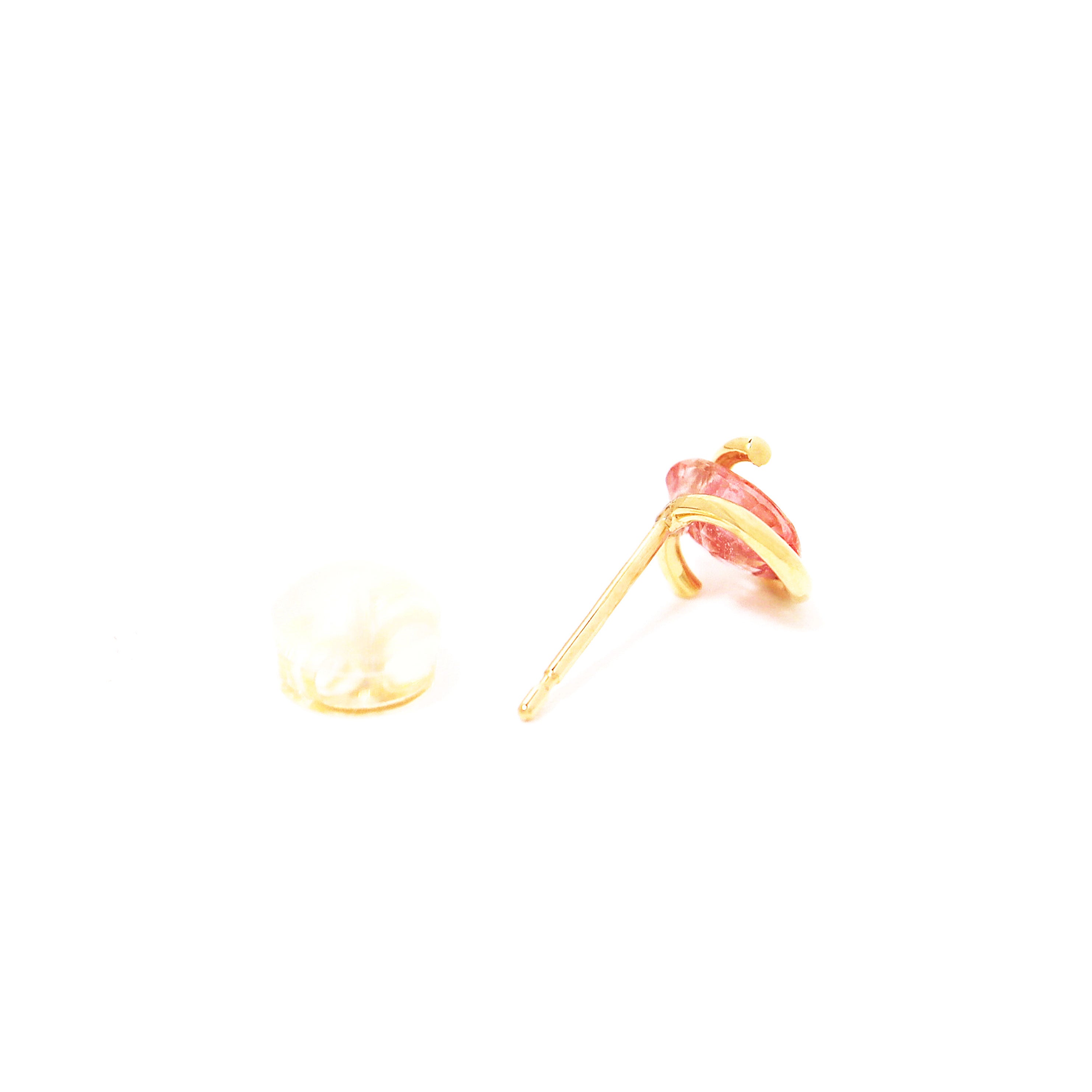 Circle / Pierced Earrings <br> Padparadscha sapphire (K18)