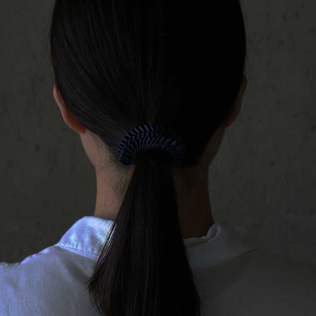 リボンを編んでお作りしたヘアゴム