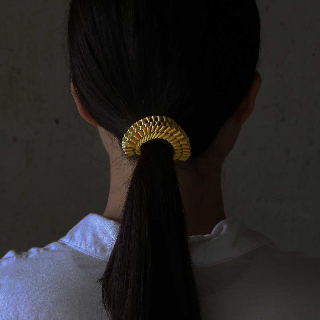 リボンを編んでお作りしたヘアゴム