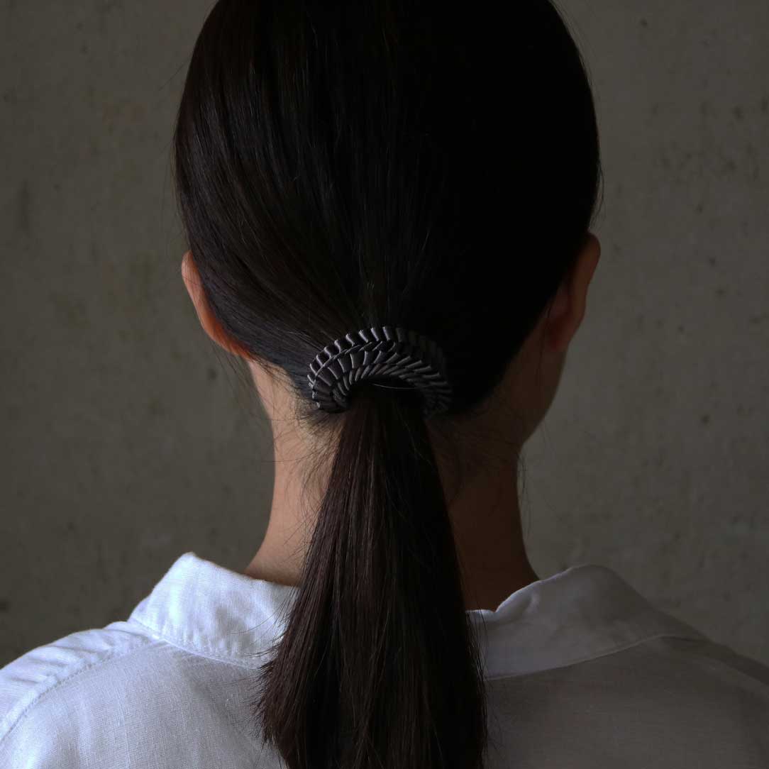 リボンを編んでお作りしたヘアゴム
