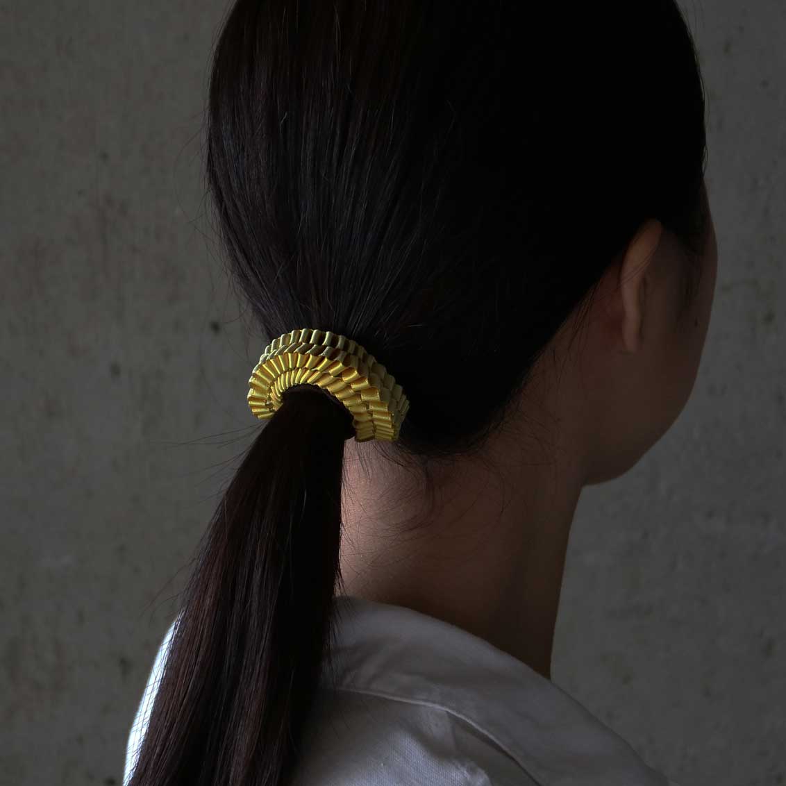 リボンを編んでお作りしたヘアゴム