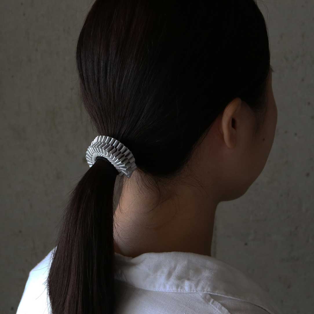 リボンを編んでお作りしたヘアゴム