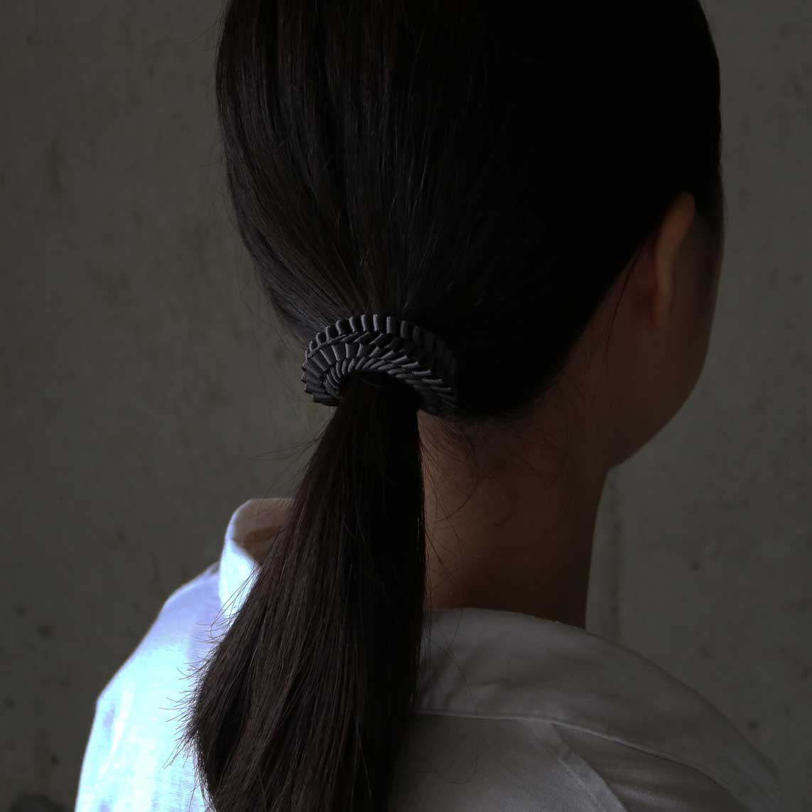 リボンを編んでお作りしたヘアゴム