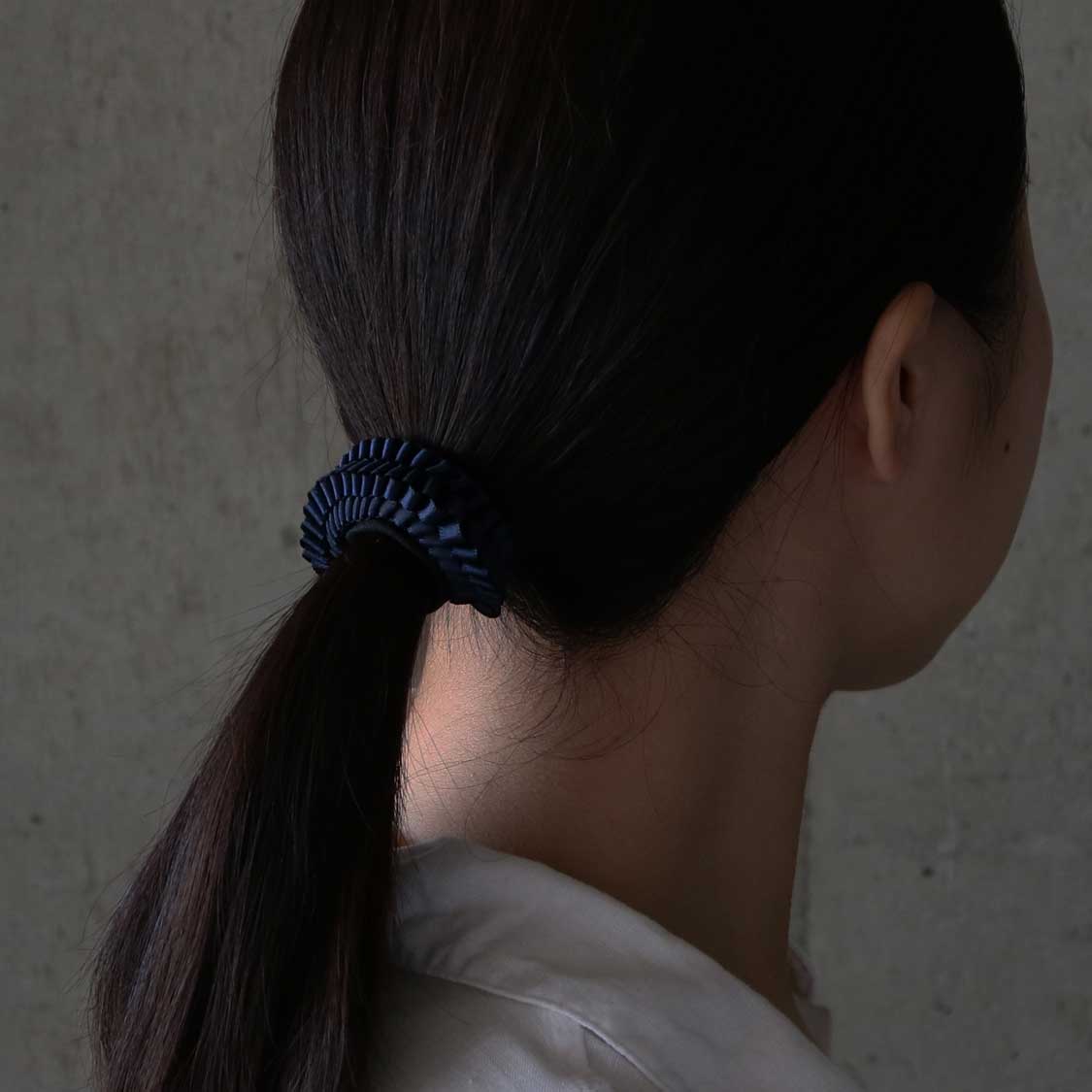 リボンを編んでお作りしたヘアゴム