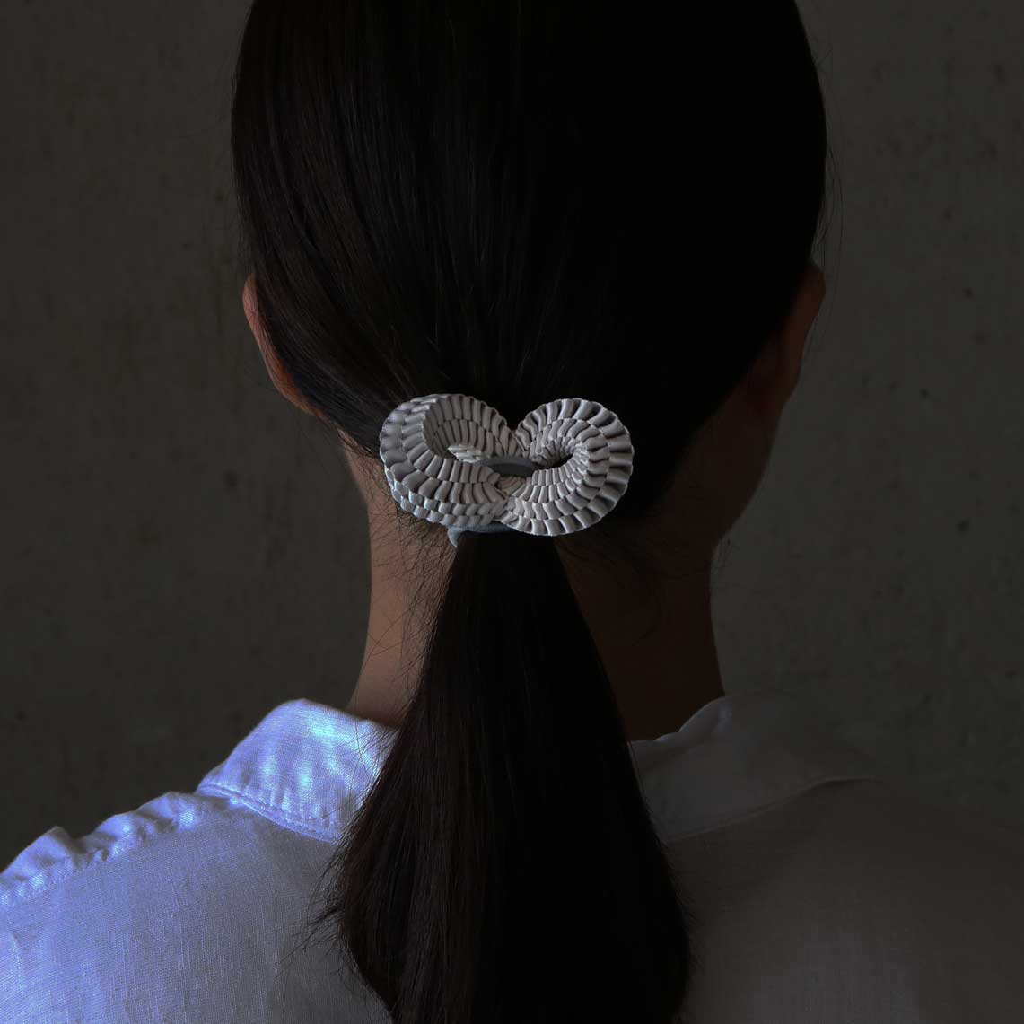 リボンを編んでお作りしたヘアゴム