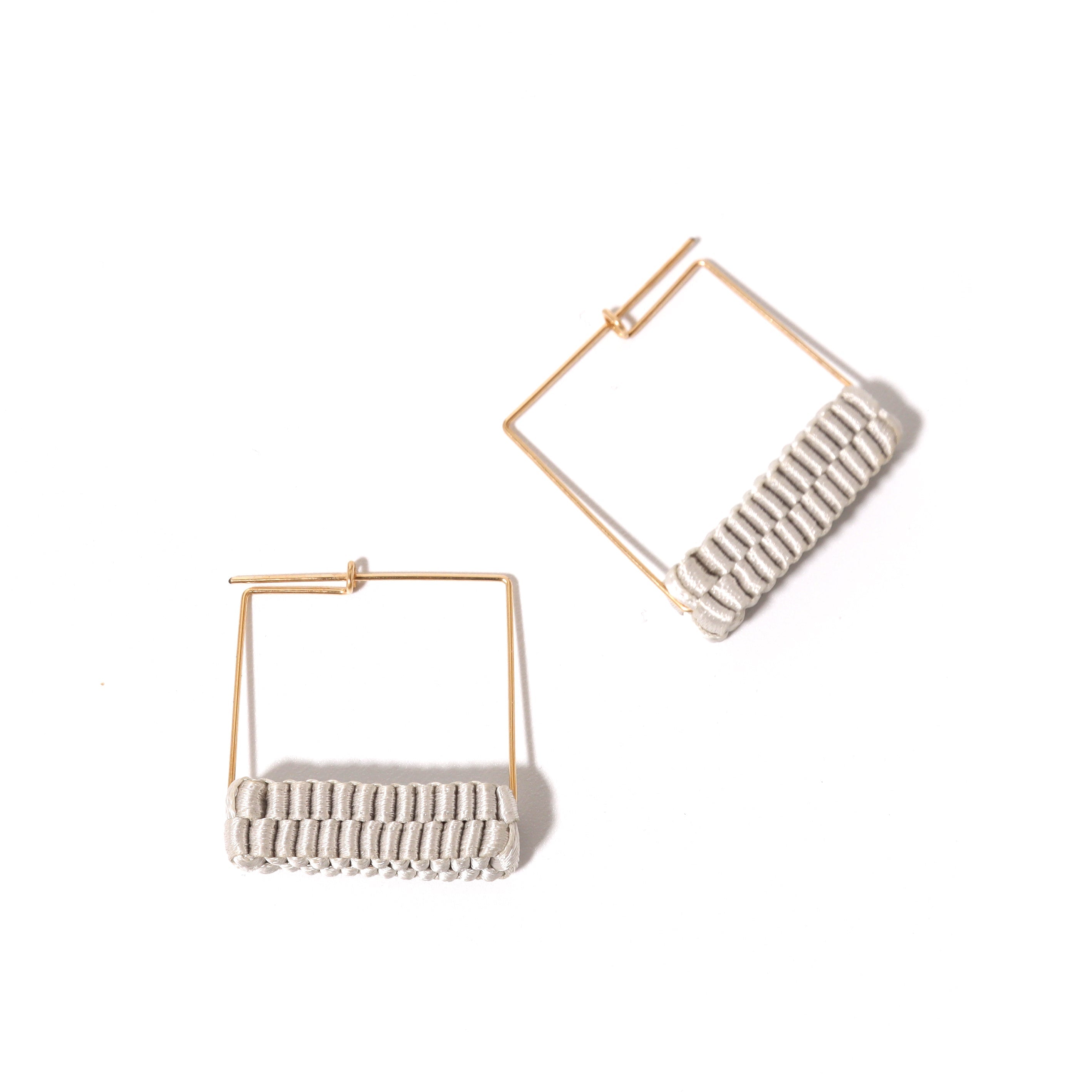Geometry Square / <br> Pierced Earrings <br> Gray