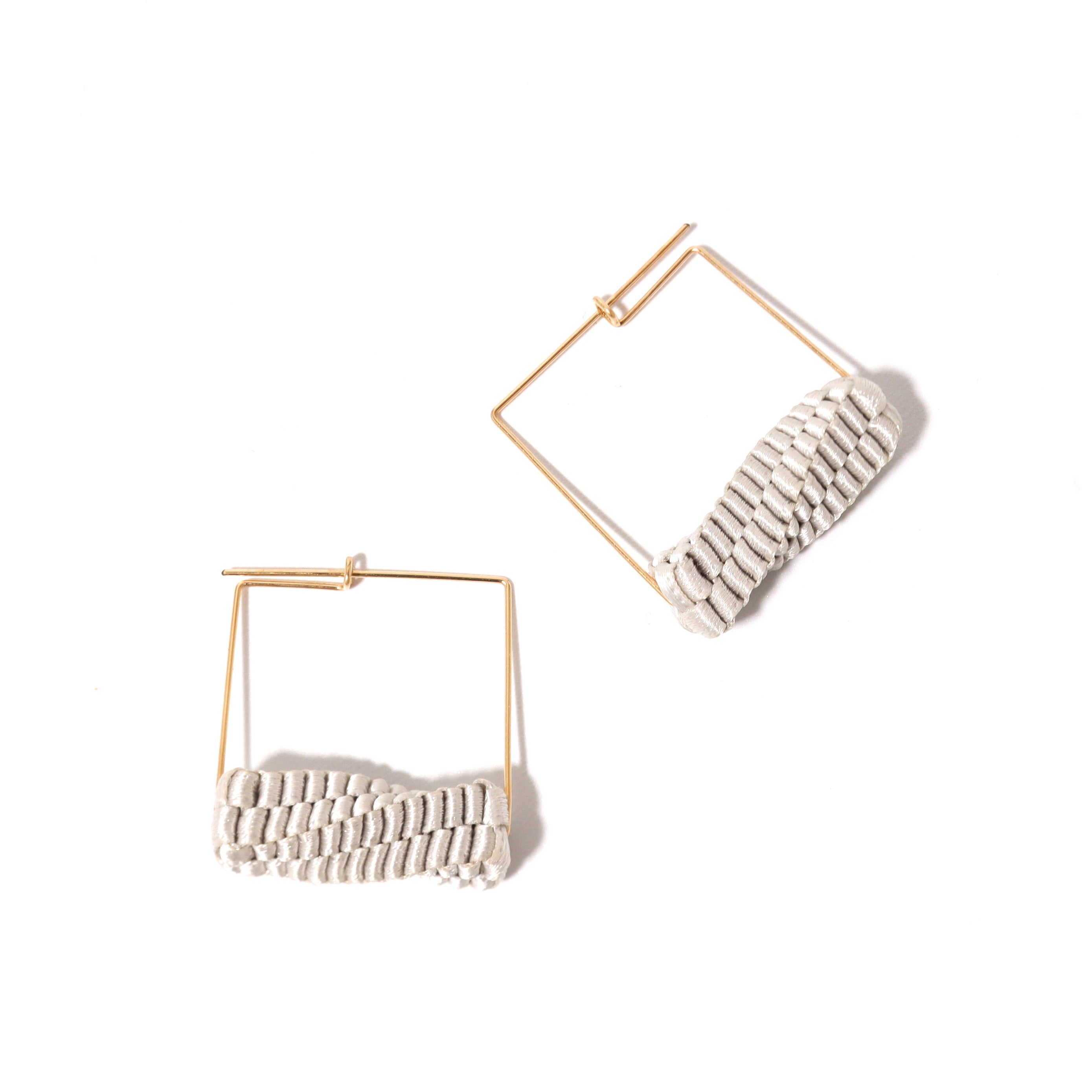Geometry Square / <br> Pierced Earrings <br> Gray
