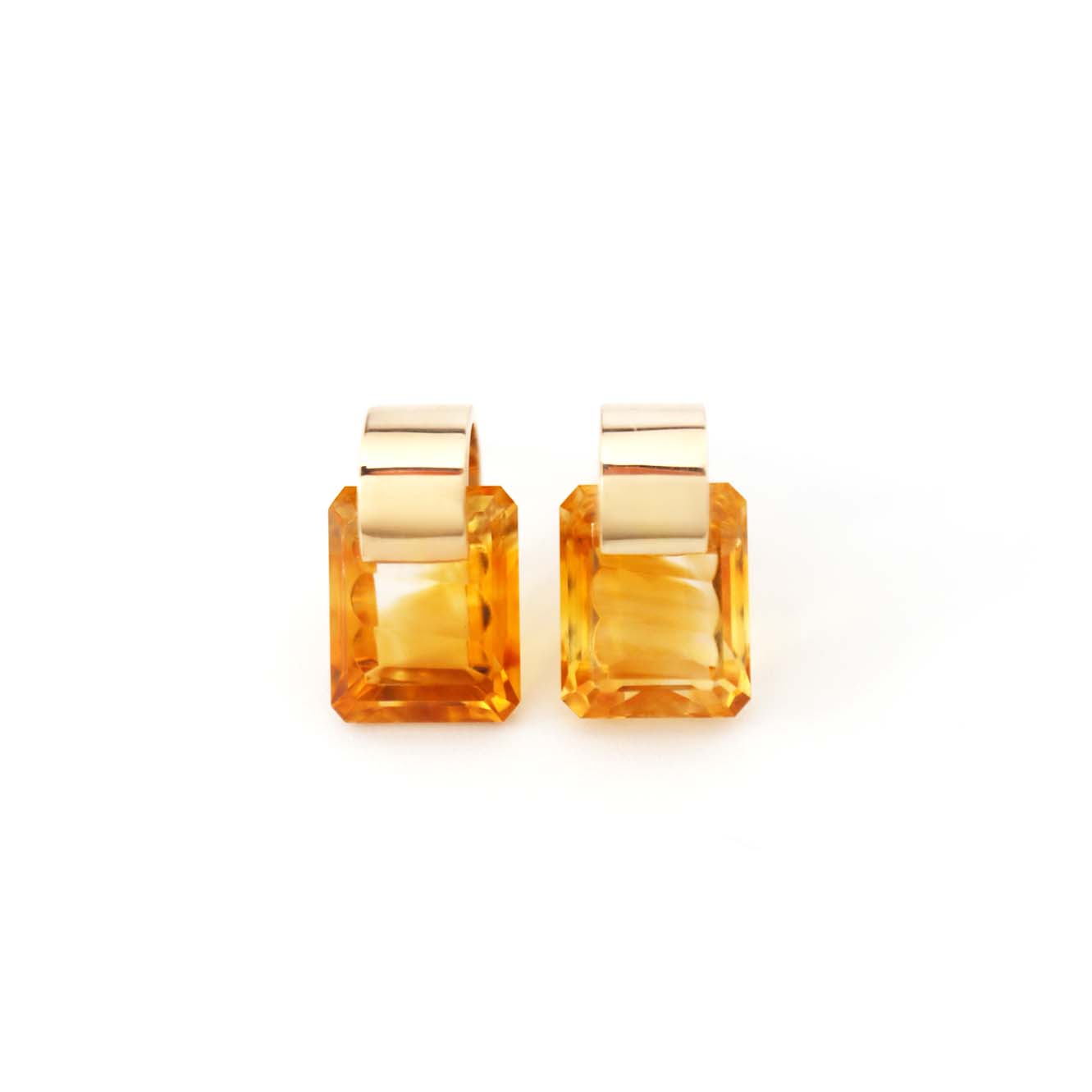 Ruffle / Pierced Earrings <br> Citrine