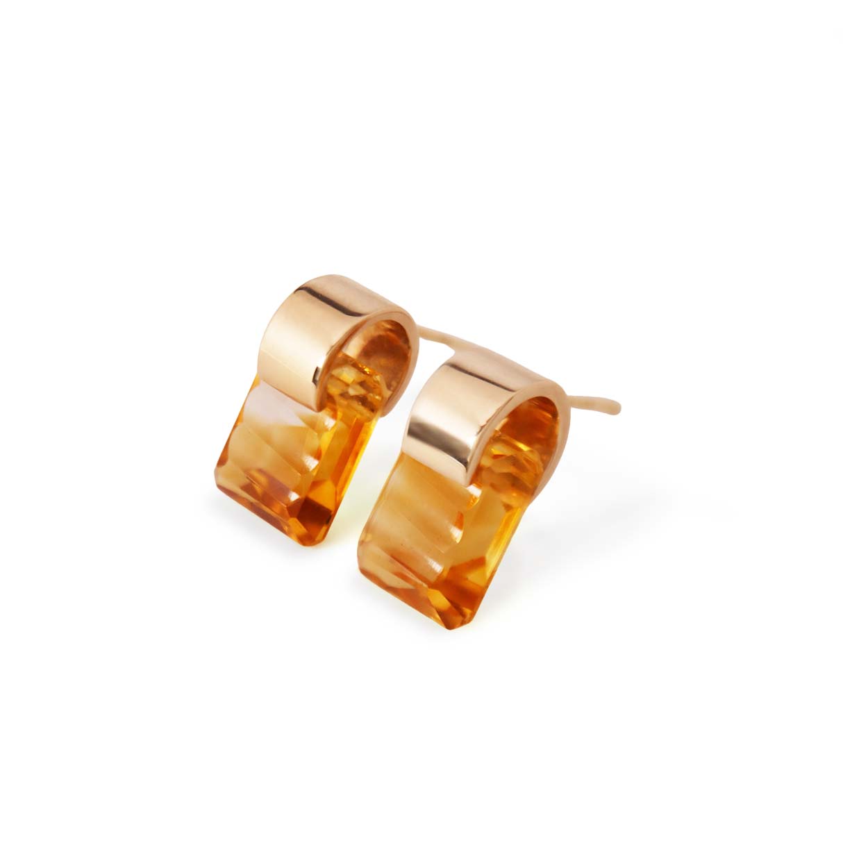 Ruffle / Pierced Earrings <br> Citrine