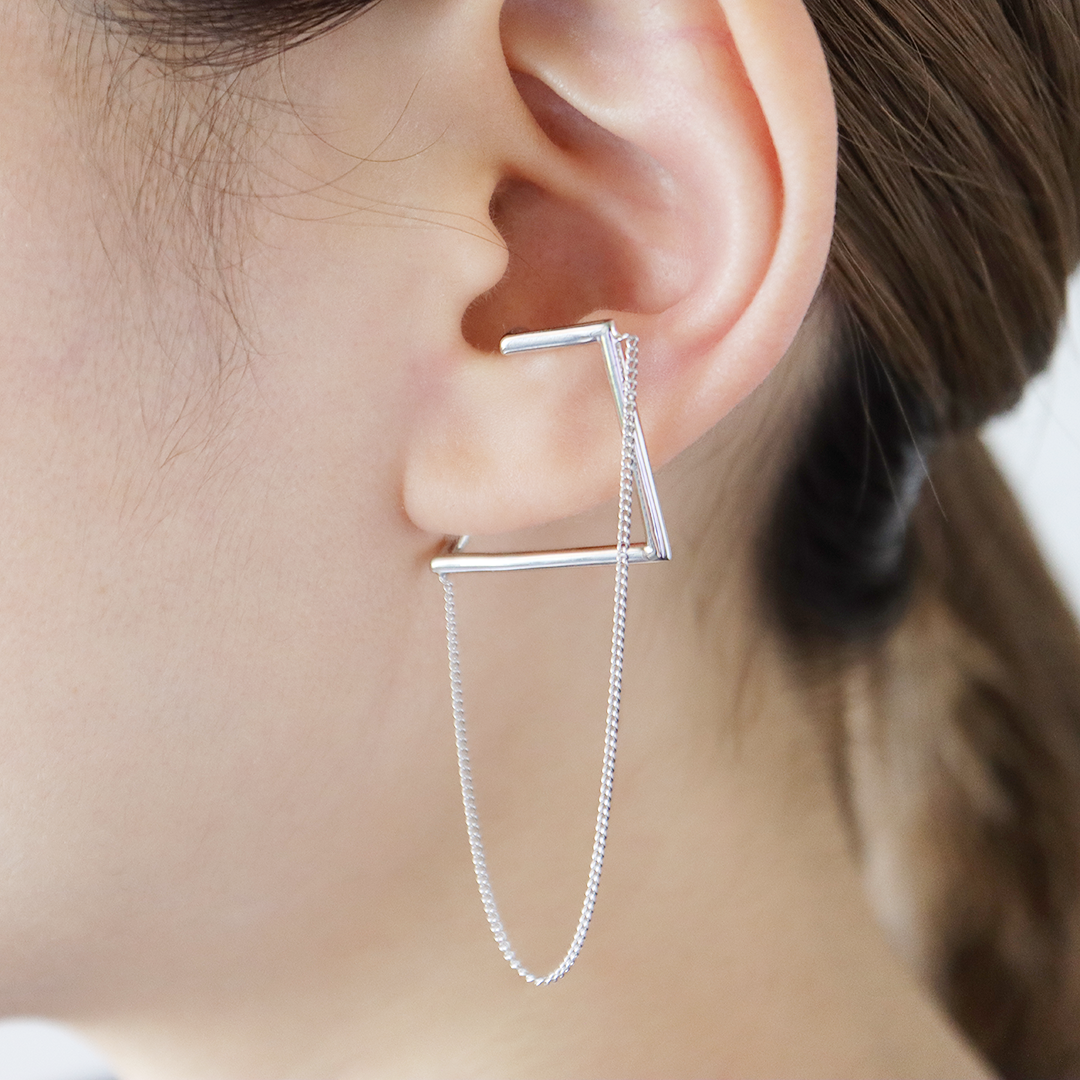 Fold / Ear cuff <br> Silver Half-Circle