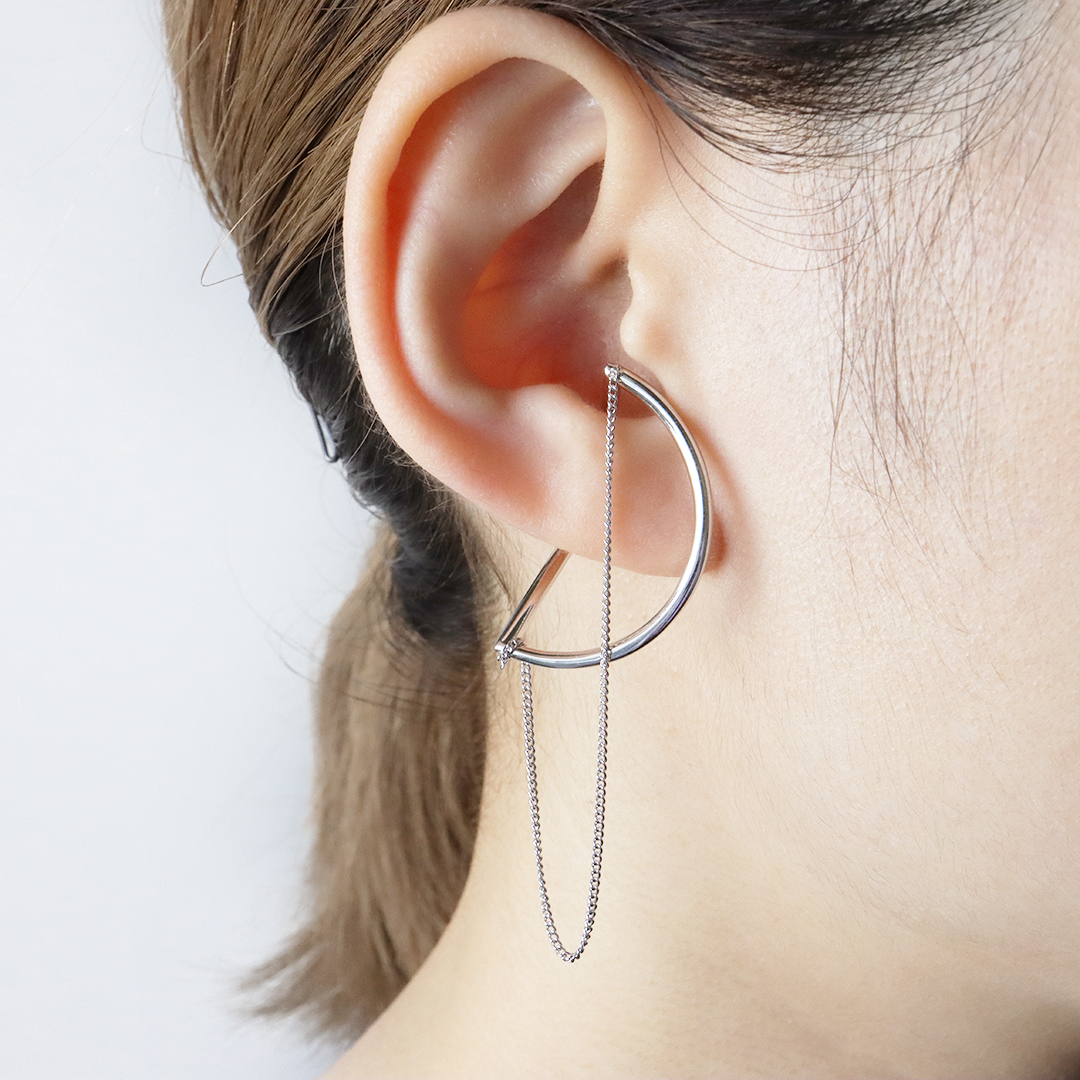 Fold / Ear cuff <br> Silver Half-Square