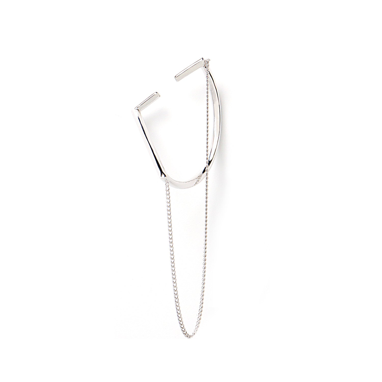 Fold / Ear cuff <br> Silver Half-Square