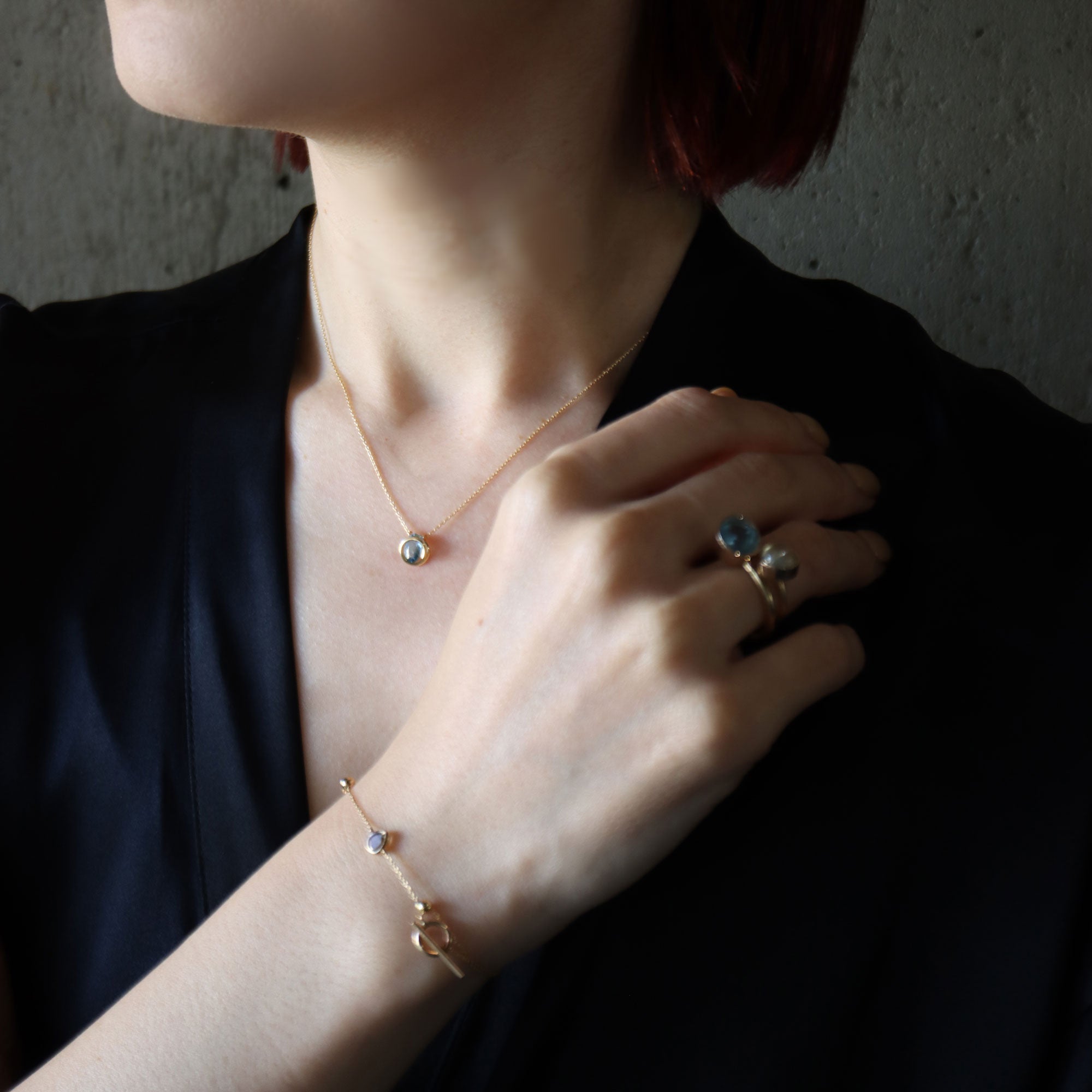 Circle (K18) / Necklace <br> Aquamarine