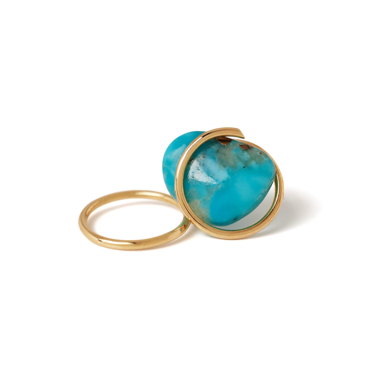 Circle / Pierced Earring (single) <br> Turquoise