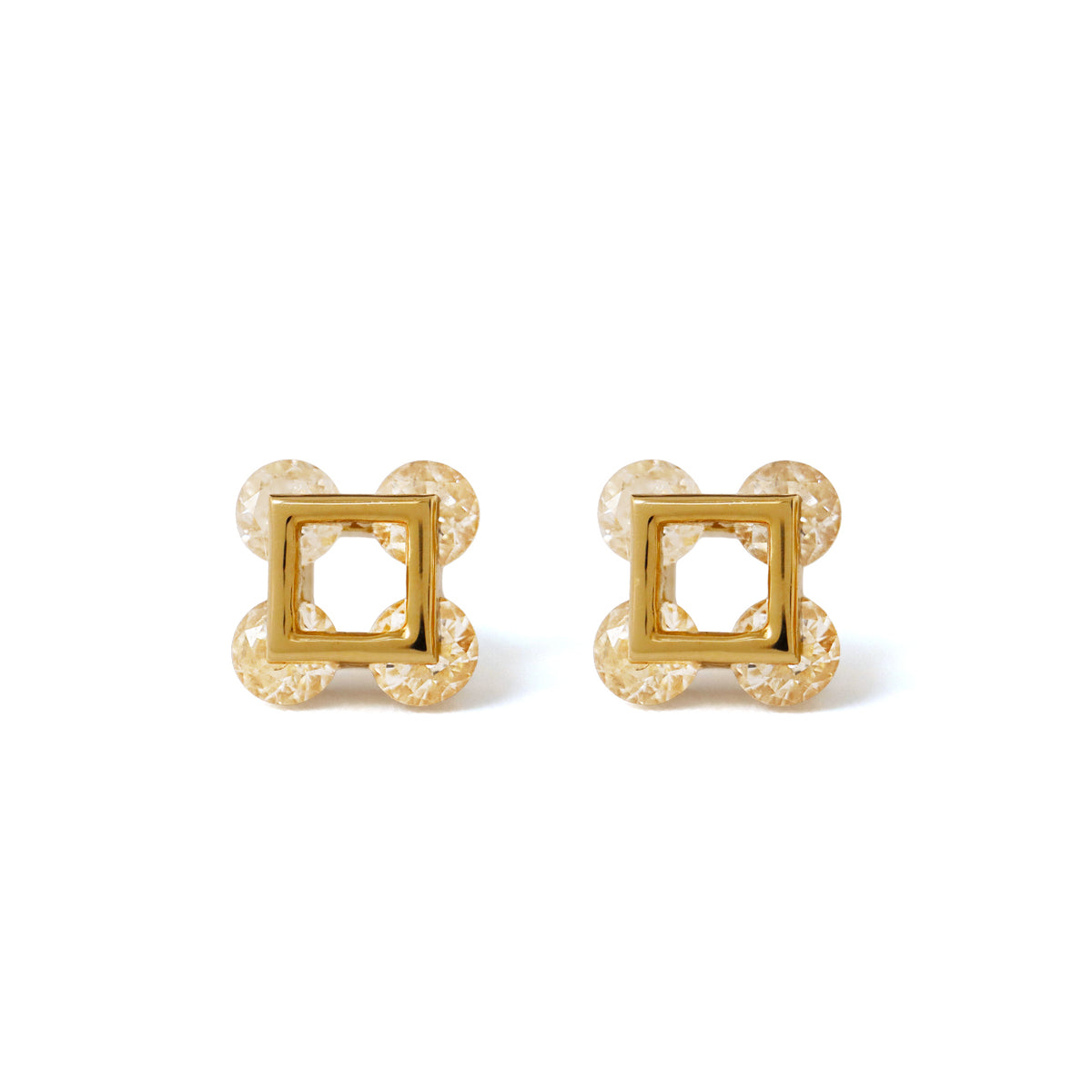 Graham4 Pierced Earrings｜構造美が輝くK18ダイヤモンドピアス 