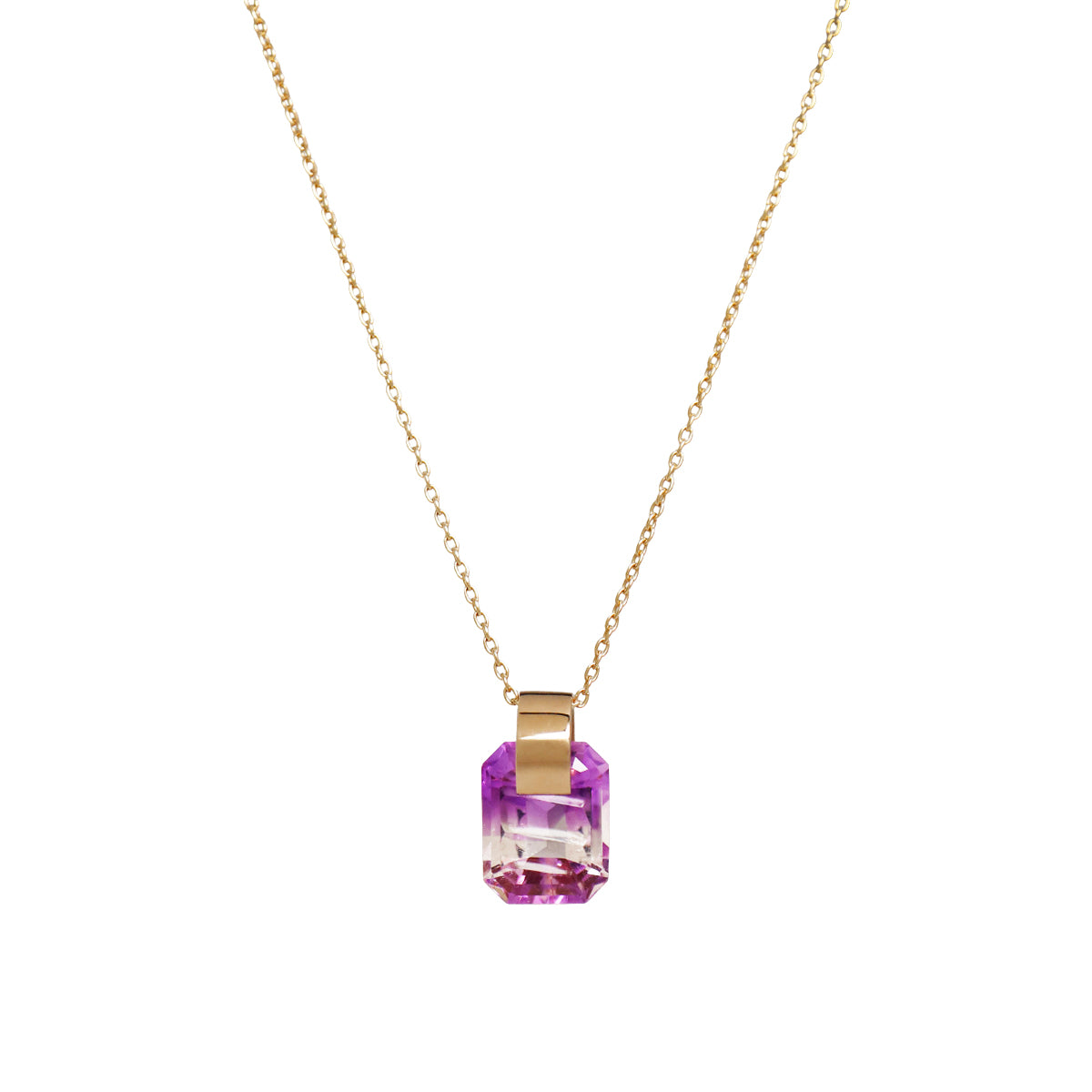 Ruffle / Necklace <br> Bicolor amethyst