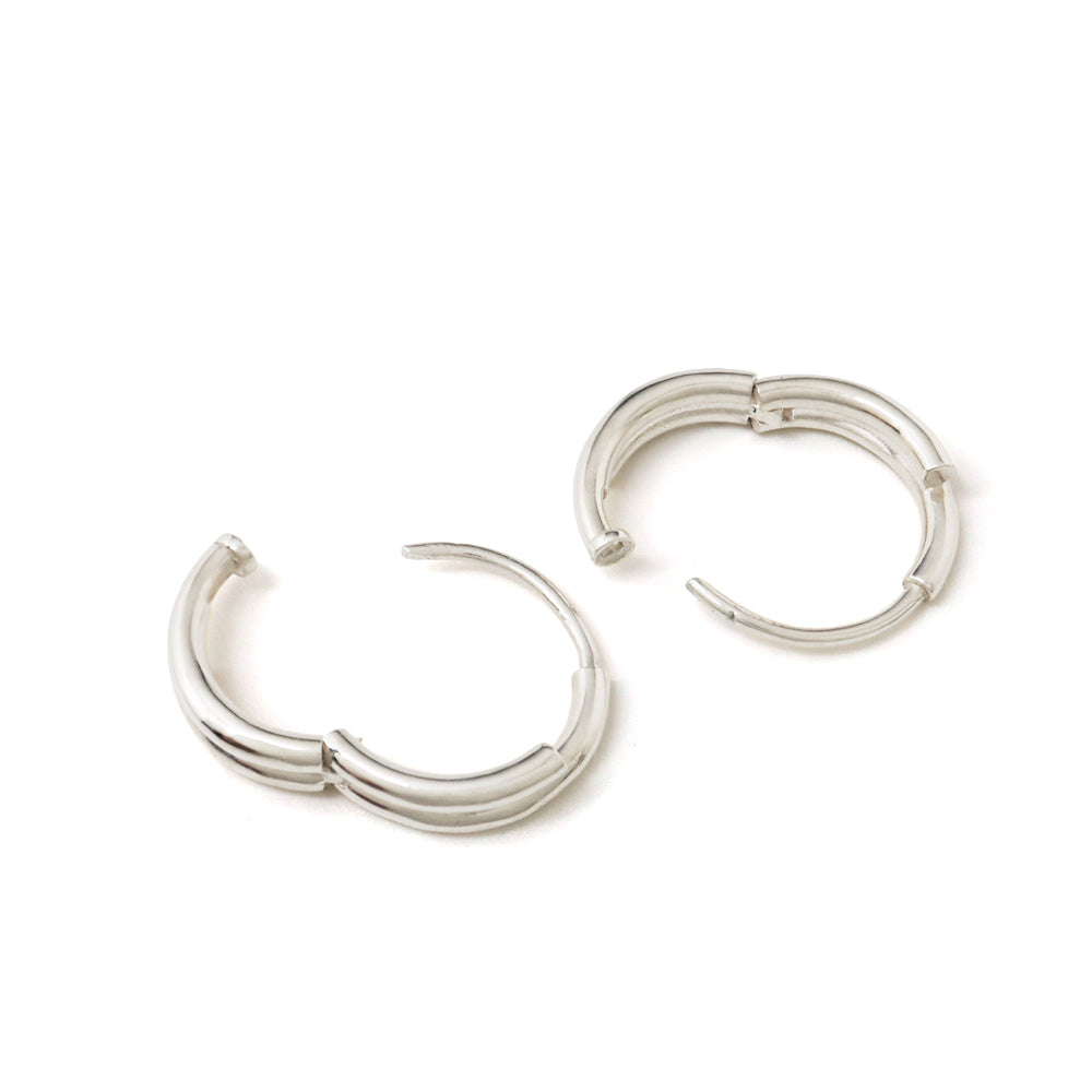 Prime / Hoop <br> Pierced Earrings <br> Silver