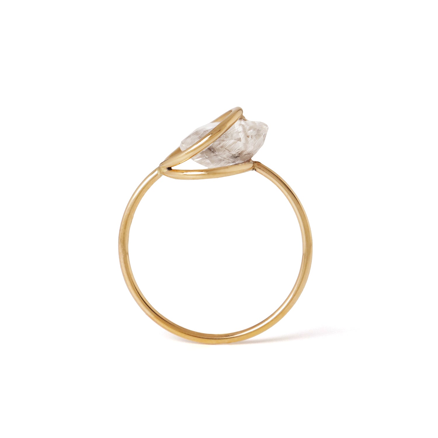 Circle / Ring <br> Brookite in quartz