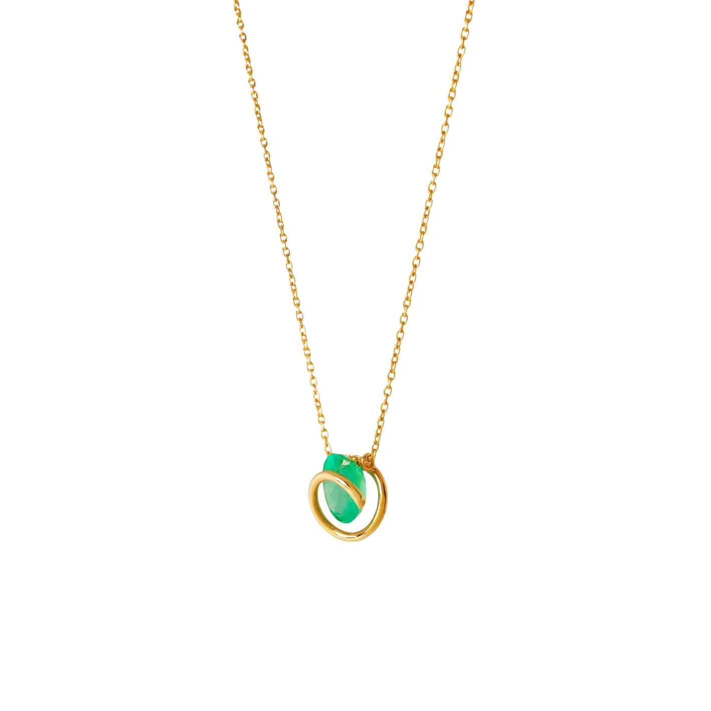 Circle (K18) / Necklace<br> Emerald