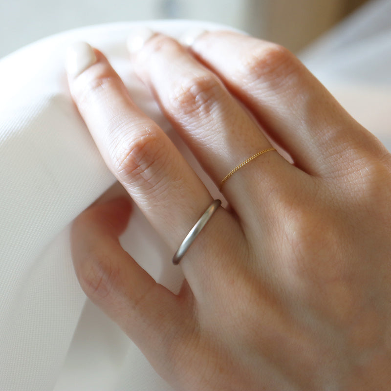 Dome Ring / 2.0 <br> Pt900 <br> glossy