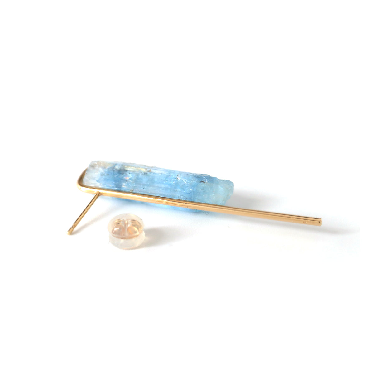 CHIKAKO YAJIMA アクアマリン Lineピアス 画像|原石を活かした1点ものジュエリー