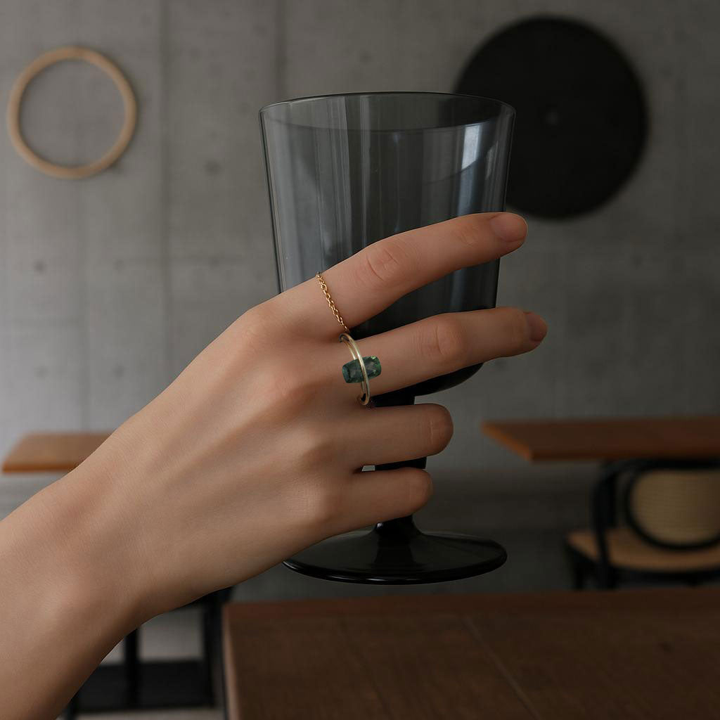 Luna / Ring<br> Peridot rutile quartz