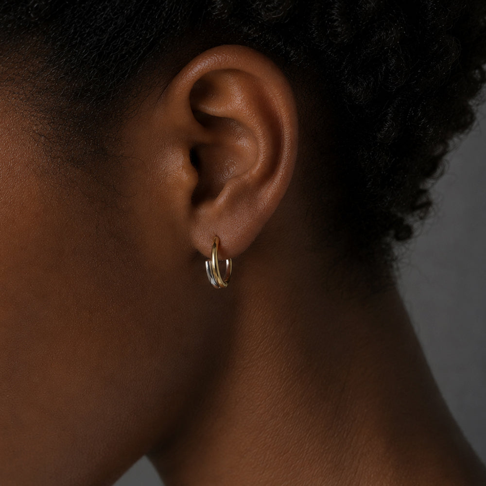 Prime / Hoop <br> Pierced Earrings <br> Silver × Gold