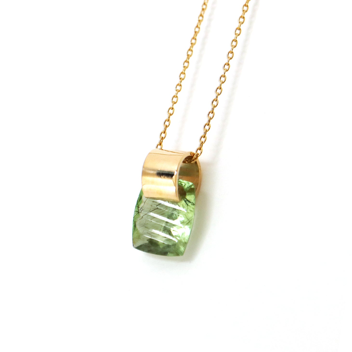 Ruffle / Necklace <br> Peridot rutile quartz