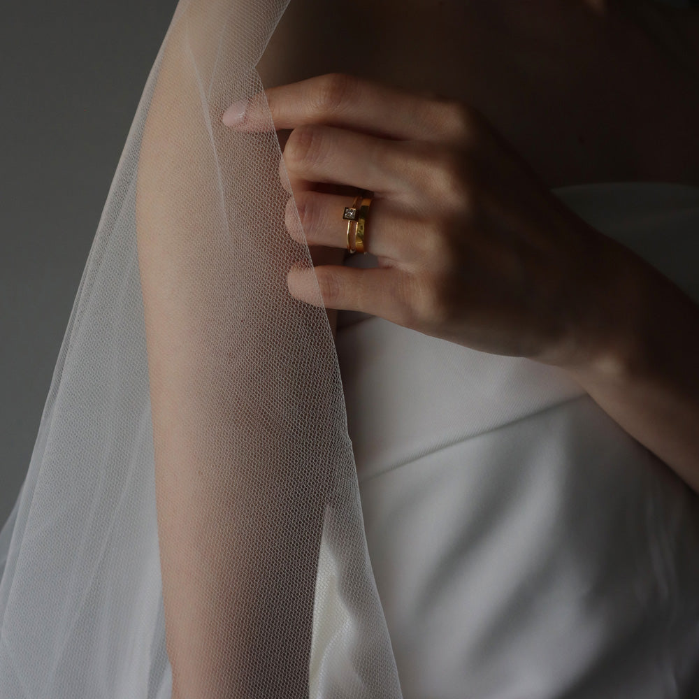 Rectangle Ring / 3.0 <br>K18YG <br> glossy