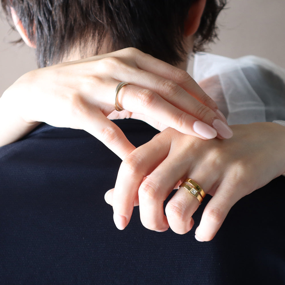 Rectangle Ring / 3.0 <br>K18YG <br> glossy