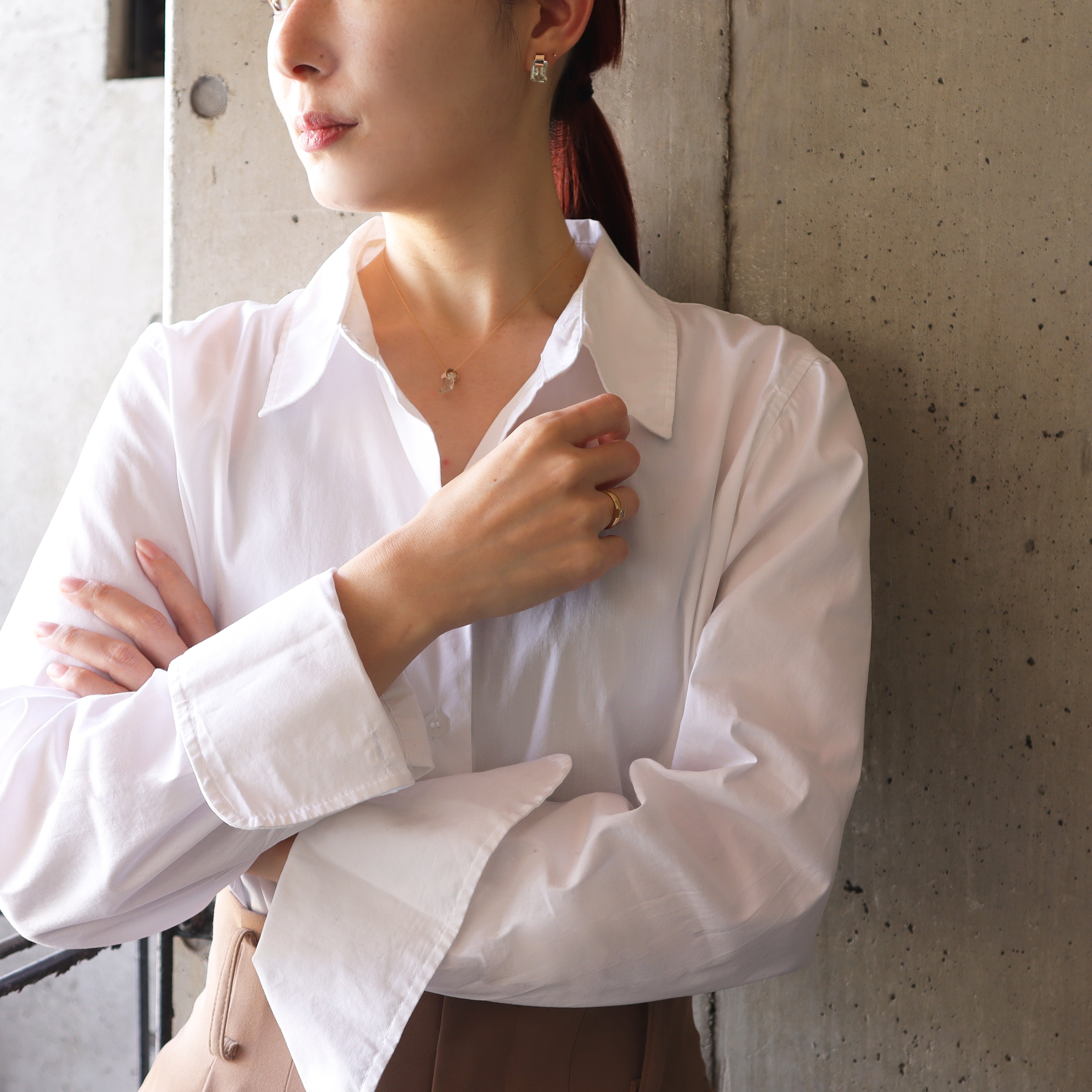 Ruffle / Necklace<br> Green amethyst