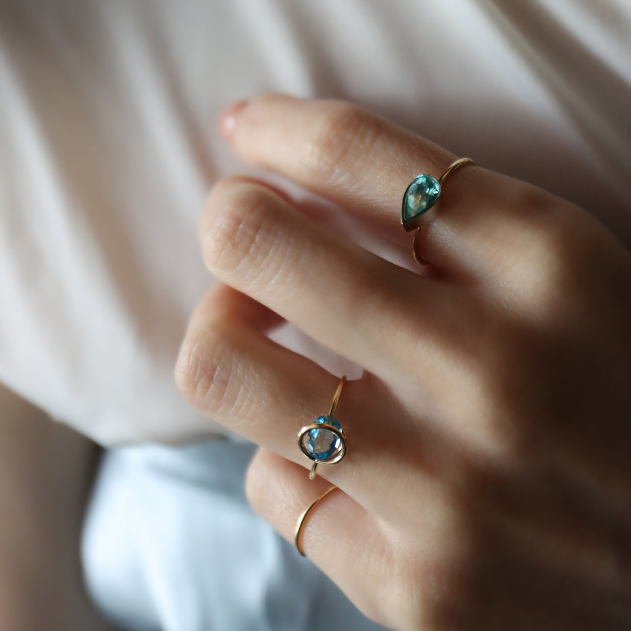 Protrude (K10/Pt) / Ring <br> Green beryl