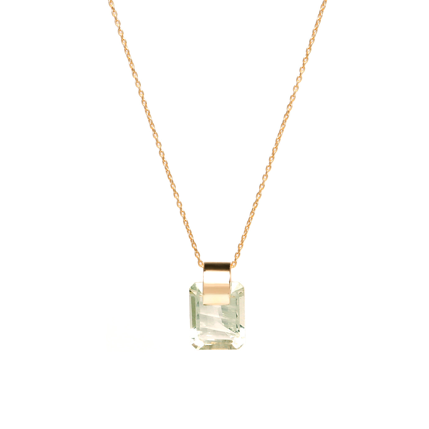 Ruffle / Necklace <br> Green amethyst