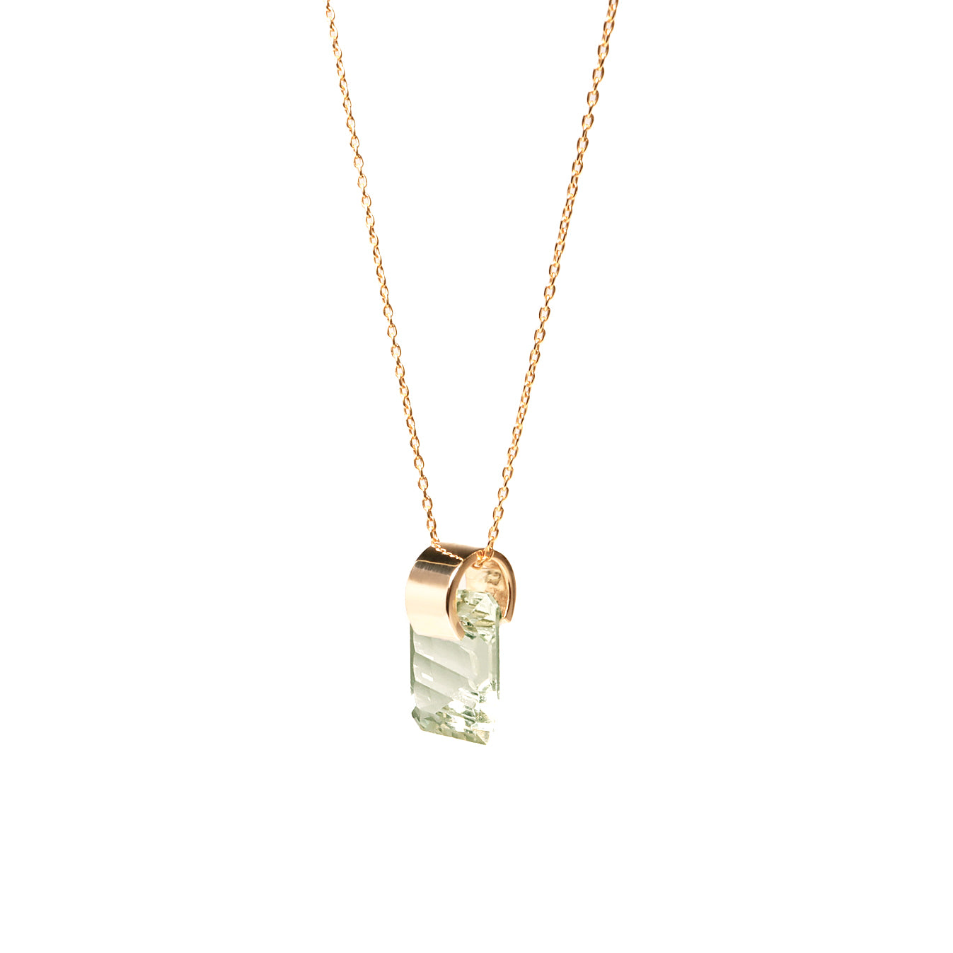 Ruffle / Necklace<br> Green amethyst