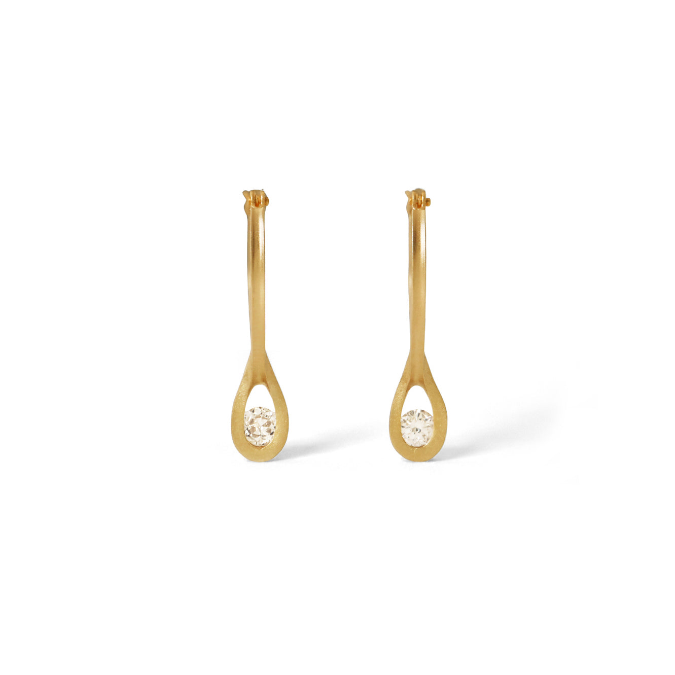 Mobius Pierced Earrings <br> Gold