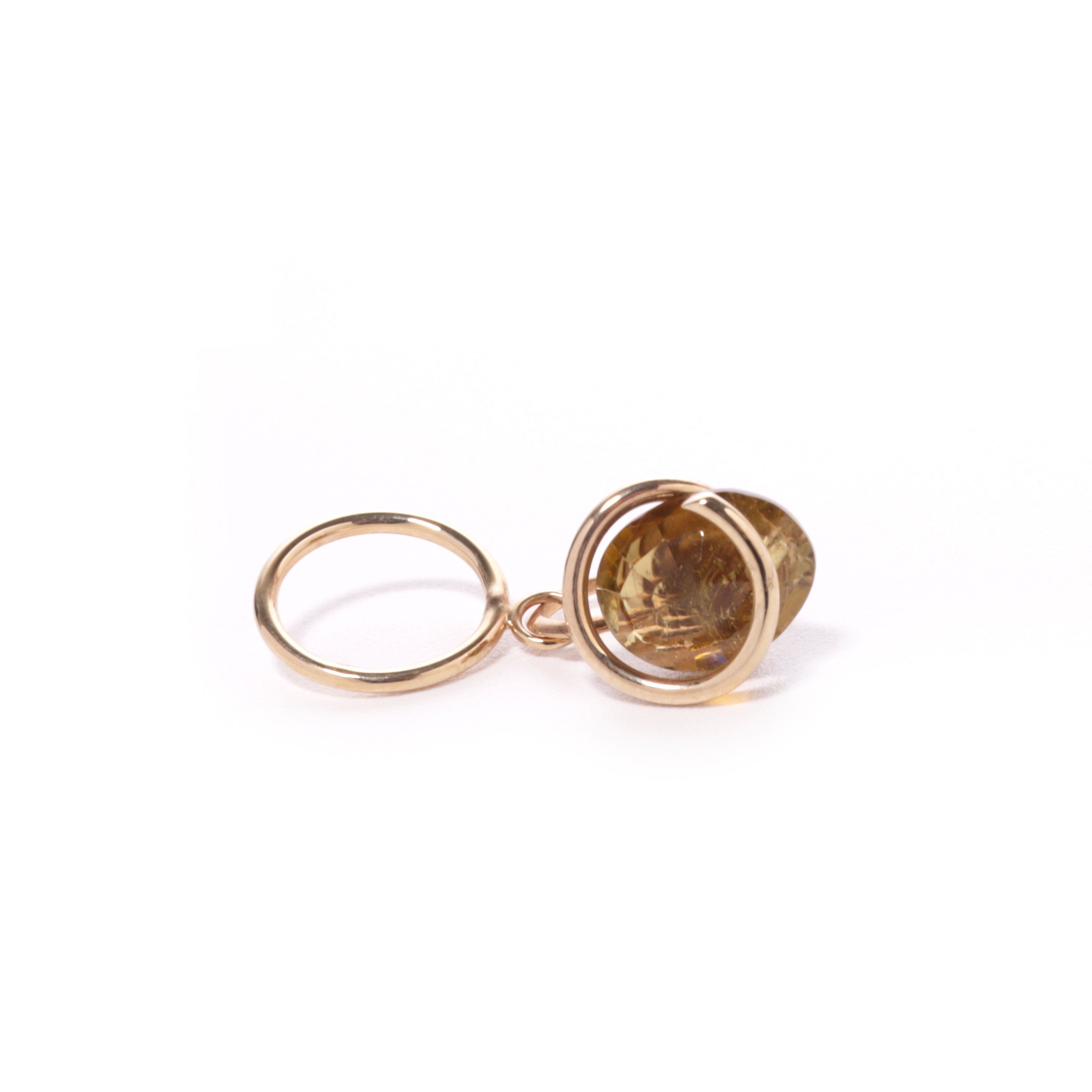 Circle / Non hole Earring (single) <br> Tourmaline