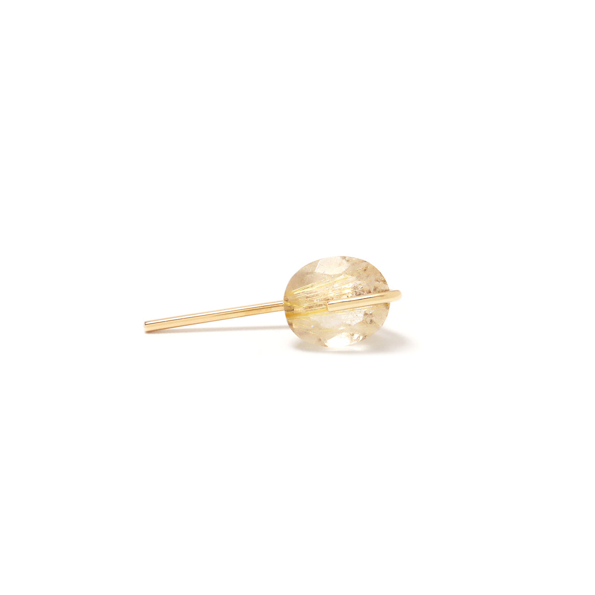ルチルクォーツのシンプルなピアス